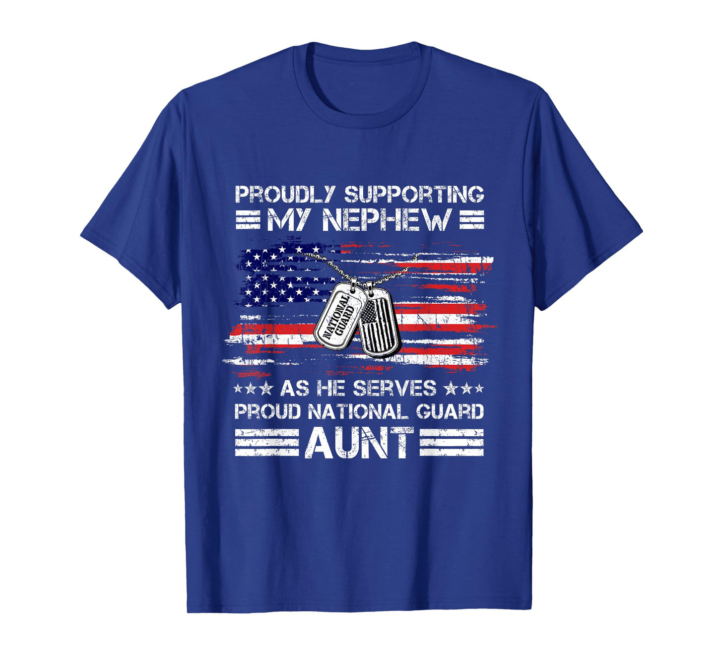 Proud National Guard Aunt American Flag Veteran Military T-Shirt