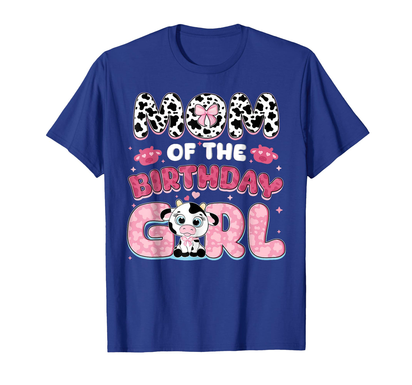 Mom of The Birthday Girl Farm Cow Family Birthday Decoration T-Shirt