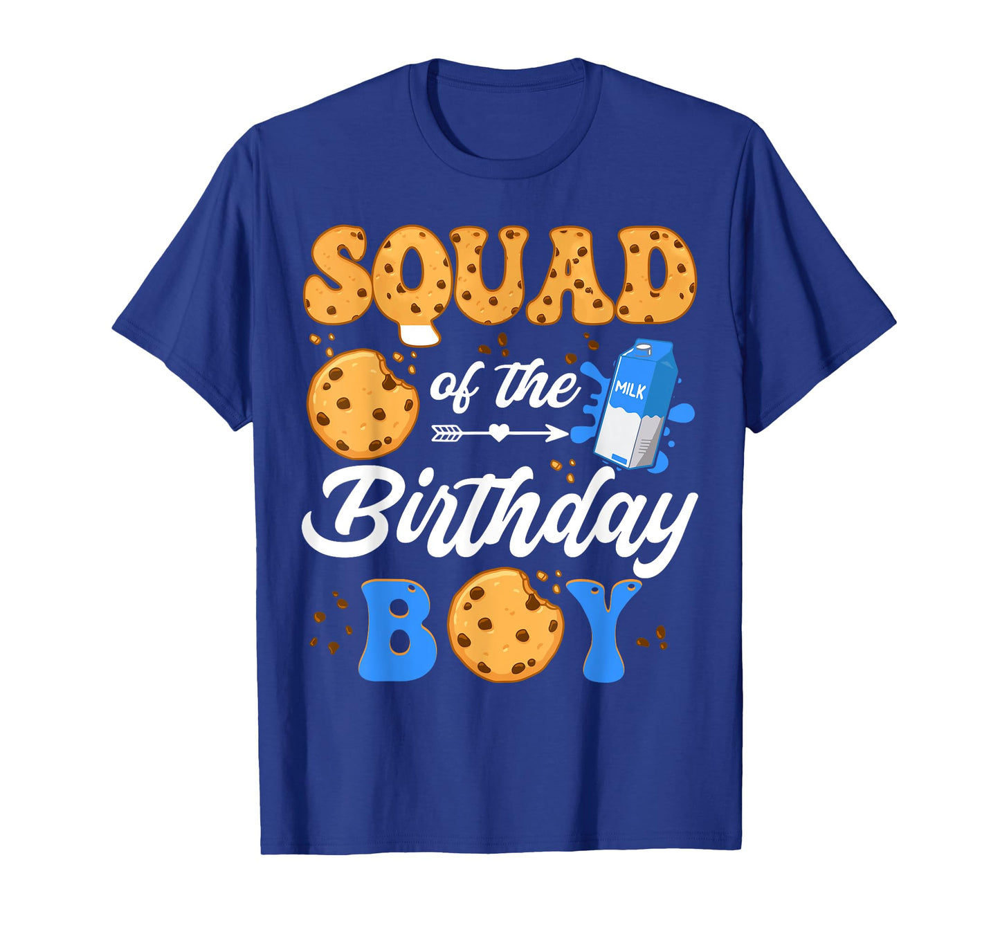 Squad Of The Birthday Boy Milk And Cookies 1St Birthday T-Shirt