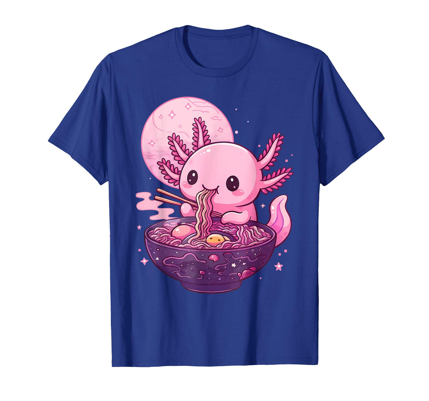 Funny Axolotl Noodle Anime Kawaii Axolotl Eating Ramen Kids T-Shirt