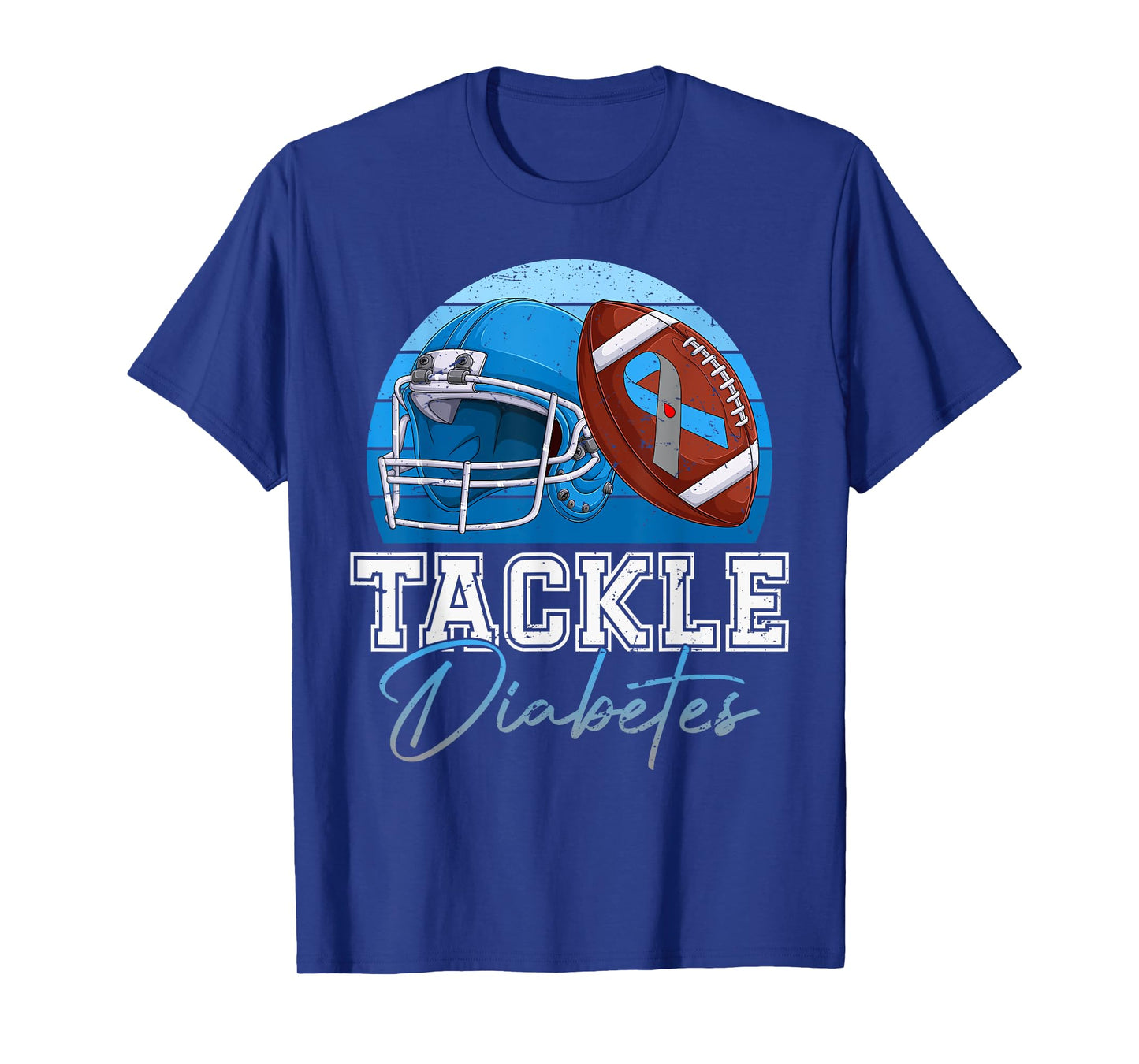 Tackle Type 1 Diabetes Awareness Day T1D Warrior Football T-Shirt
