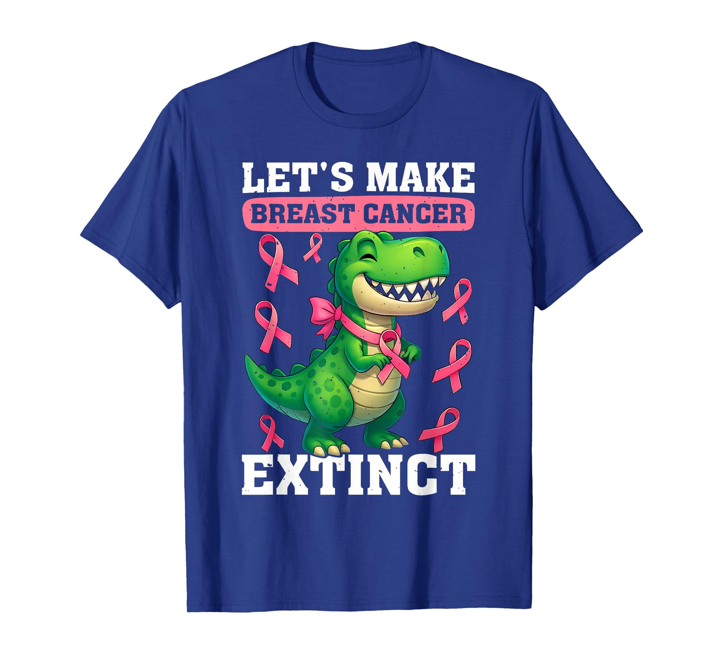 Lets Make Breast Cancer Extinct Pink Dinosaur Kids Boys Girl T-Shirt