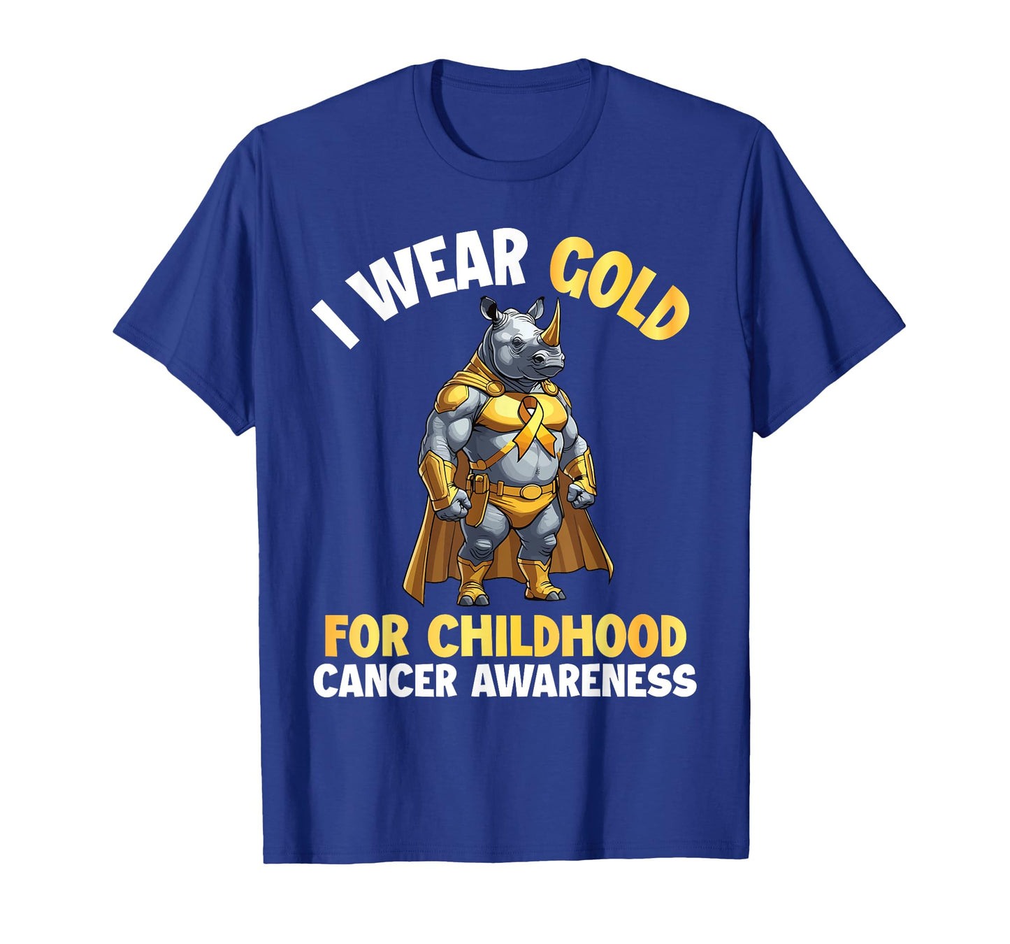 Rhino I Wear Gold For Childhood Cancer Awareness Supporter T-Shirt