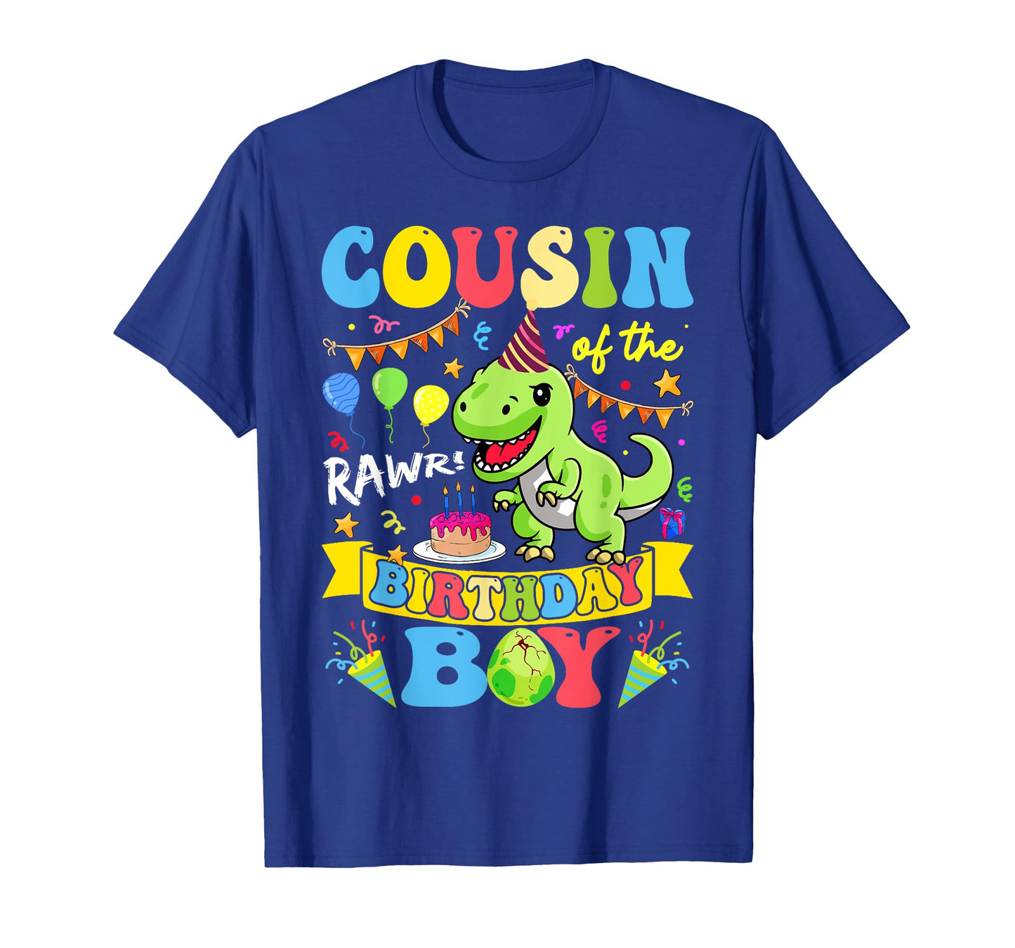 Cousin Of The Birthday Boy T-Rex Dinosaur Birthday Groovy T-Shirt