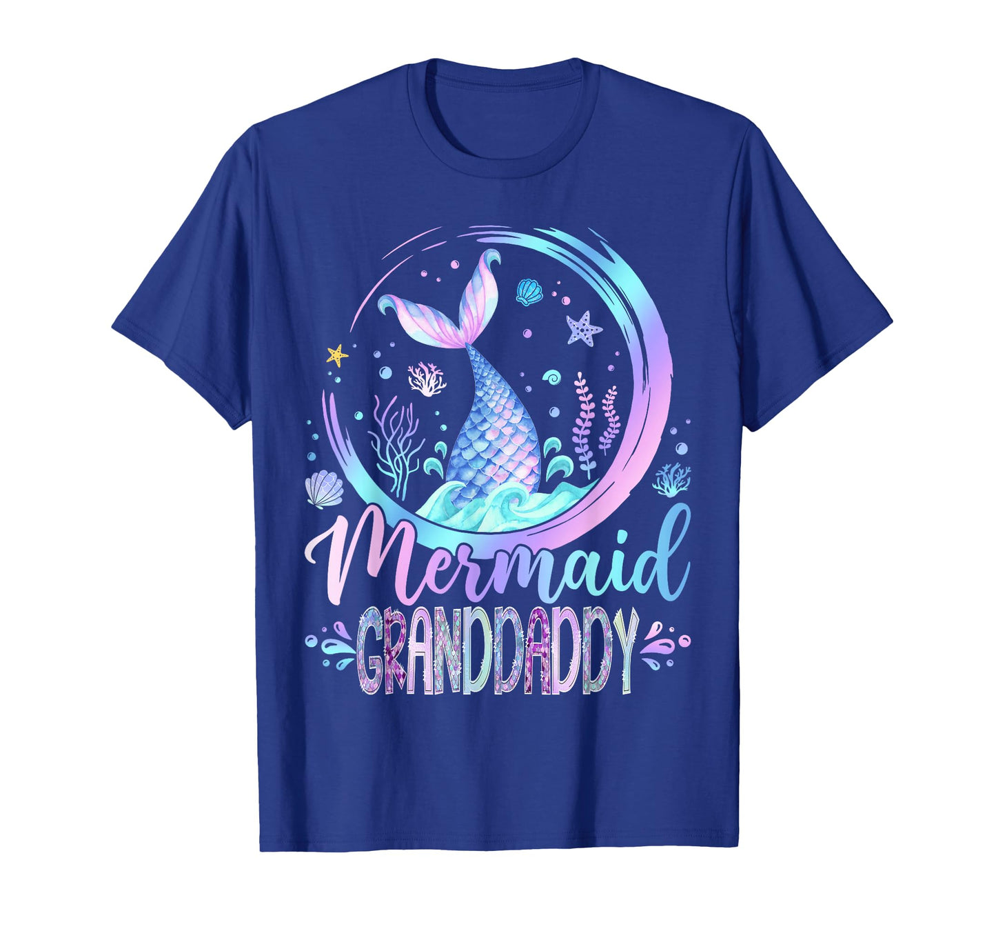 Mermaid Granddaddy Family Matching Girl Birthday Party T-Shirt