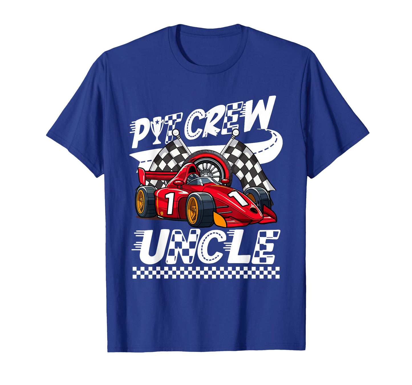 Funny Fast One Pit Crew Uncle Car Race Birthday Family Cute T-Shirt
