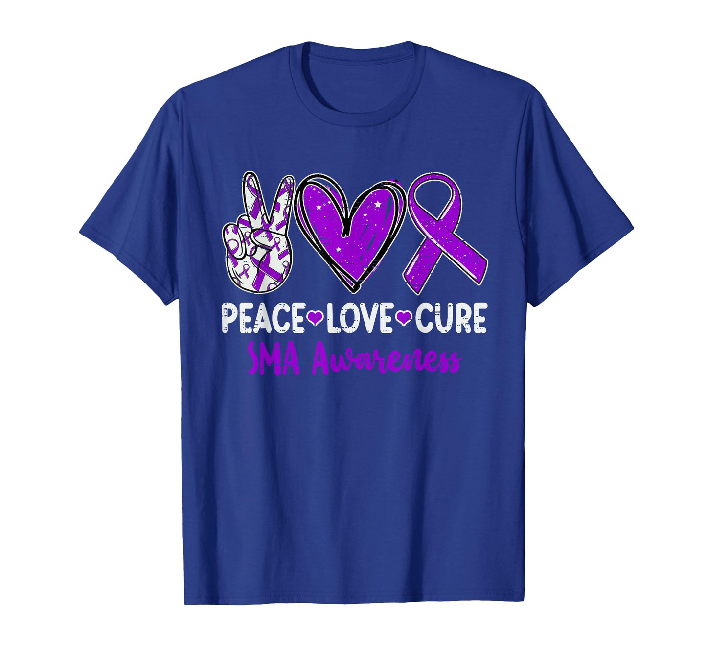 Peace Love Cure Spinal Muscular Atrophy SMA Awareness T-Shirt