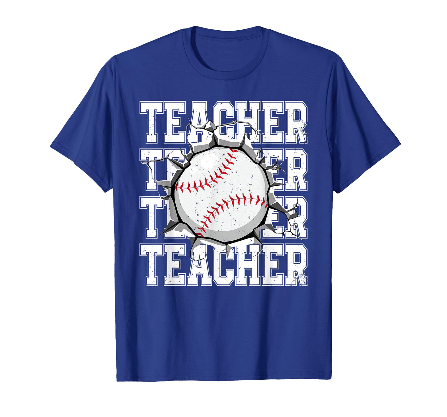 Baseball Teacher Cracked Wall Family Matching Birthday T-Shirt