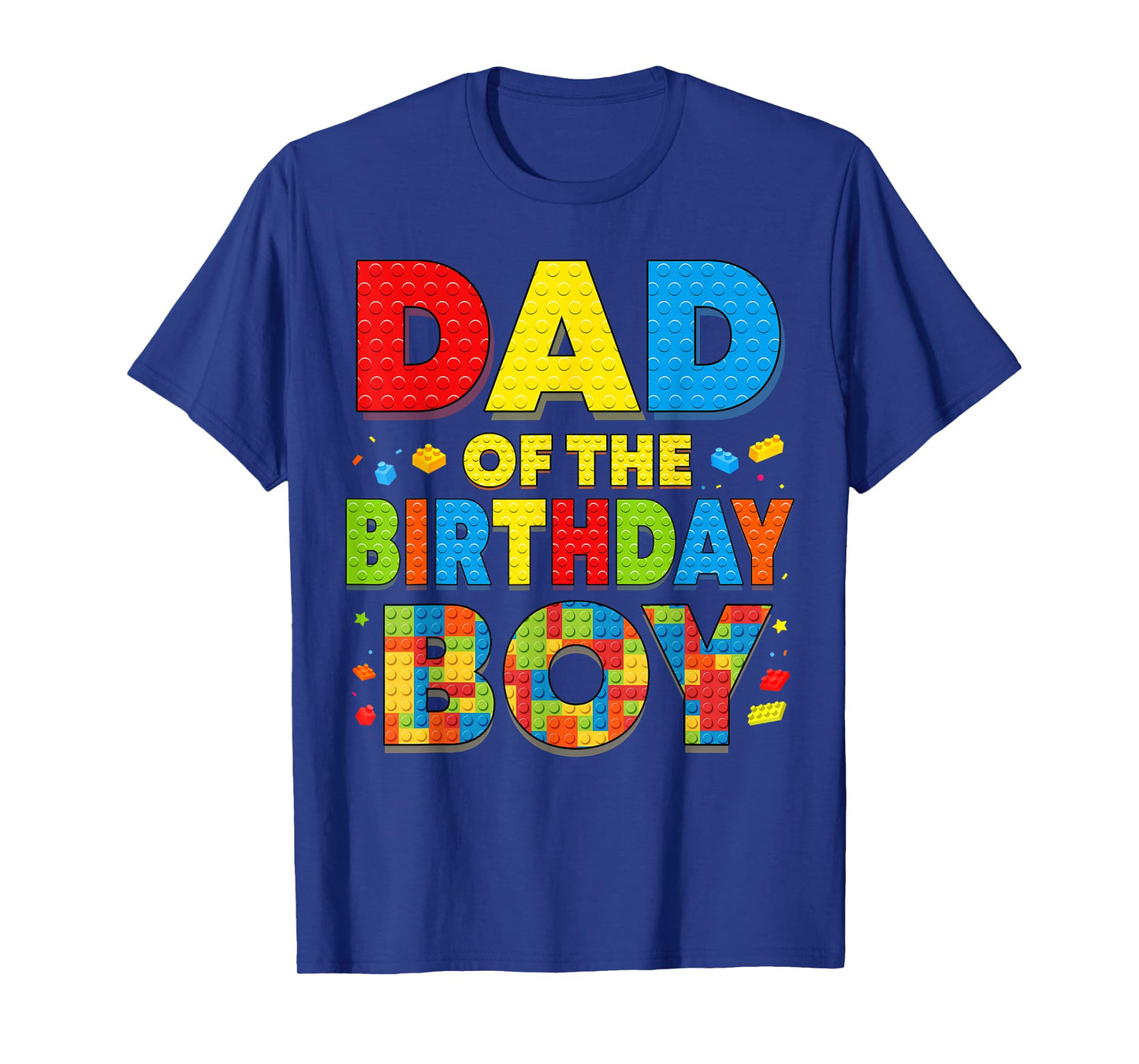 Dad Of The Birthday Boy Funny Building Block Birthday T-Shirt