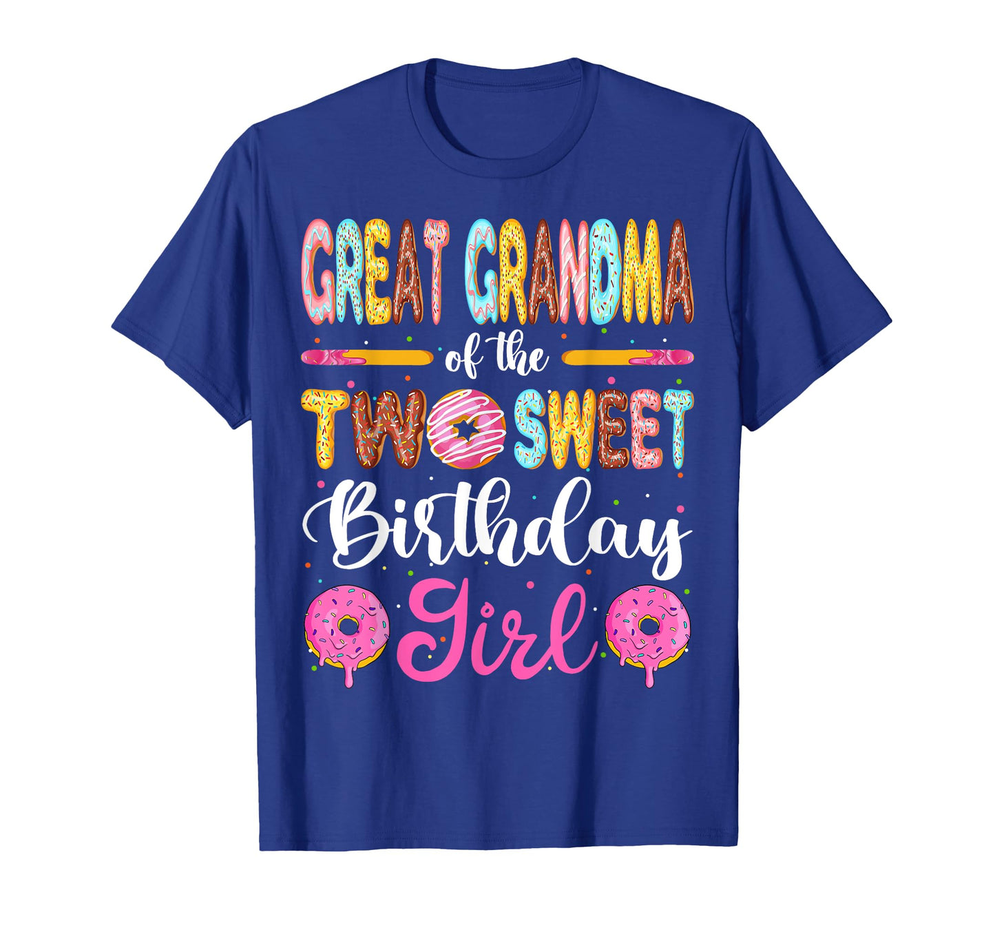 Great Grandma Of The Two Sweet Birthday Girl Donut 2nd Bday T-Shirt