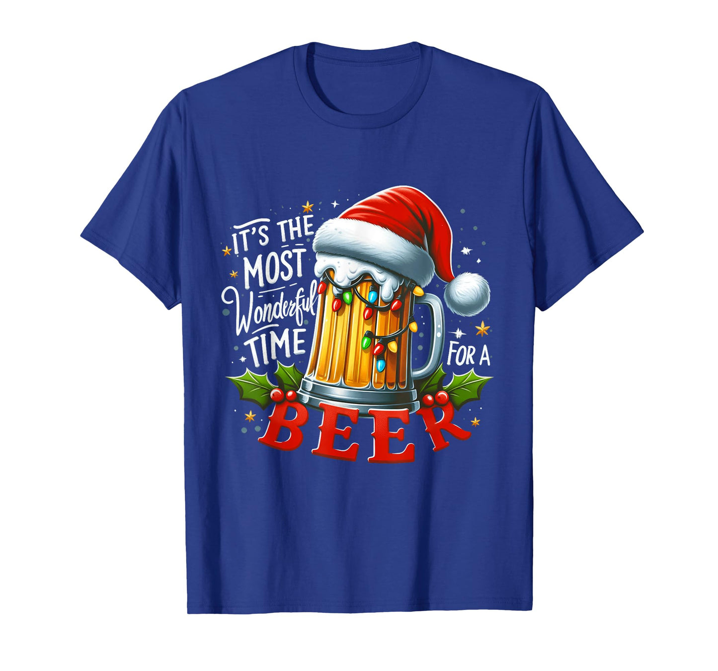 Santa It's the Most Wonderful Time for a Beer Christmas T-Shirt