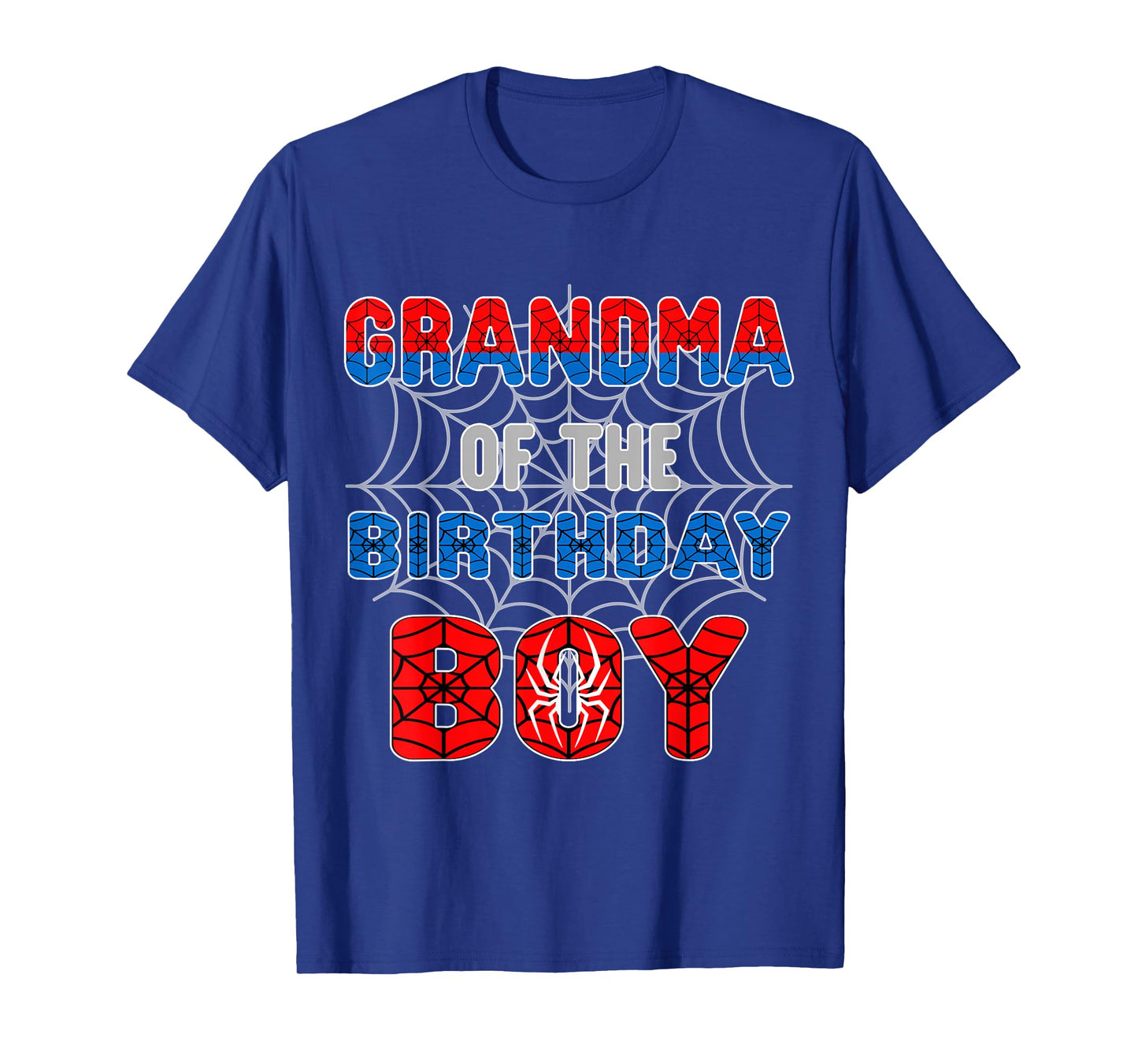 Spider Web Birthday Party Grandma of The Birthday Boy T-Shirt