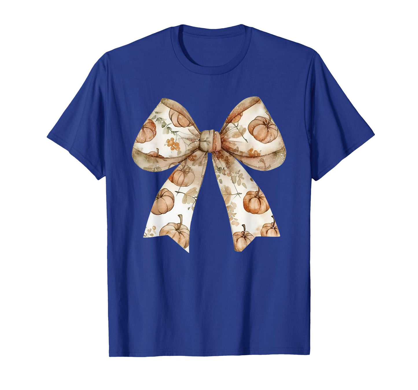 Coquette Bow Pumpkin Season Autumn Fall Leaves Thanksgiving T-Shirt