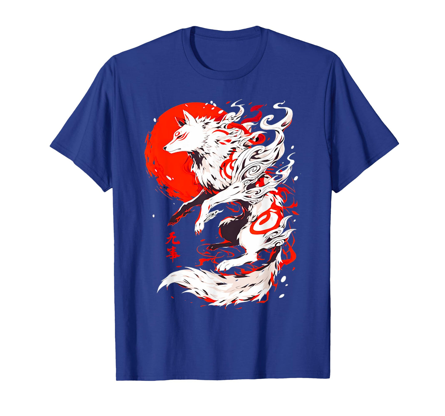 Vintage Animal Funny Fox Okami Basic Japan Style Retro T-Shirt