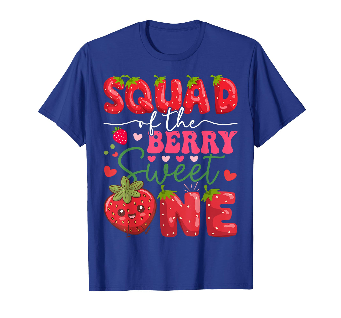 Squad Of The Berry Sweet One Strawberry 1St Birthday T-Shirt