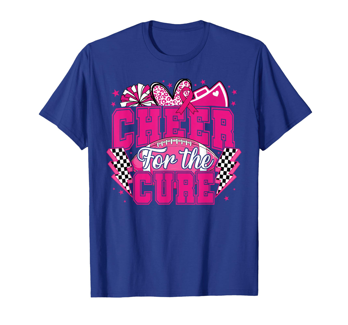 Breast Cancer Awareness Cheer for The Cure Football T-Shirt