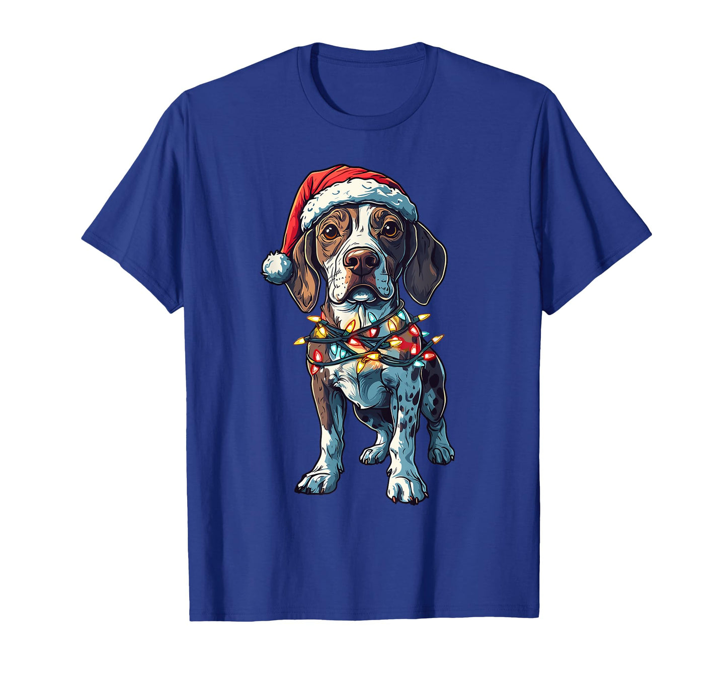 German Shorthaired Pointer Santa GSP Christmas Lights Xmas T-Shirt