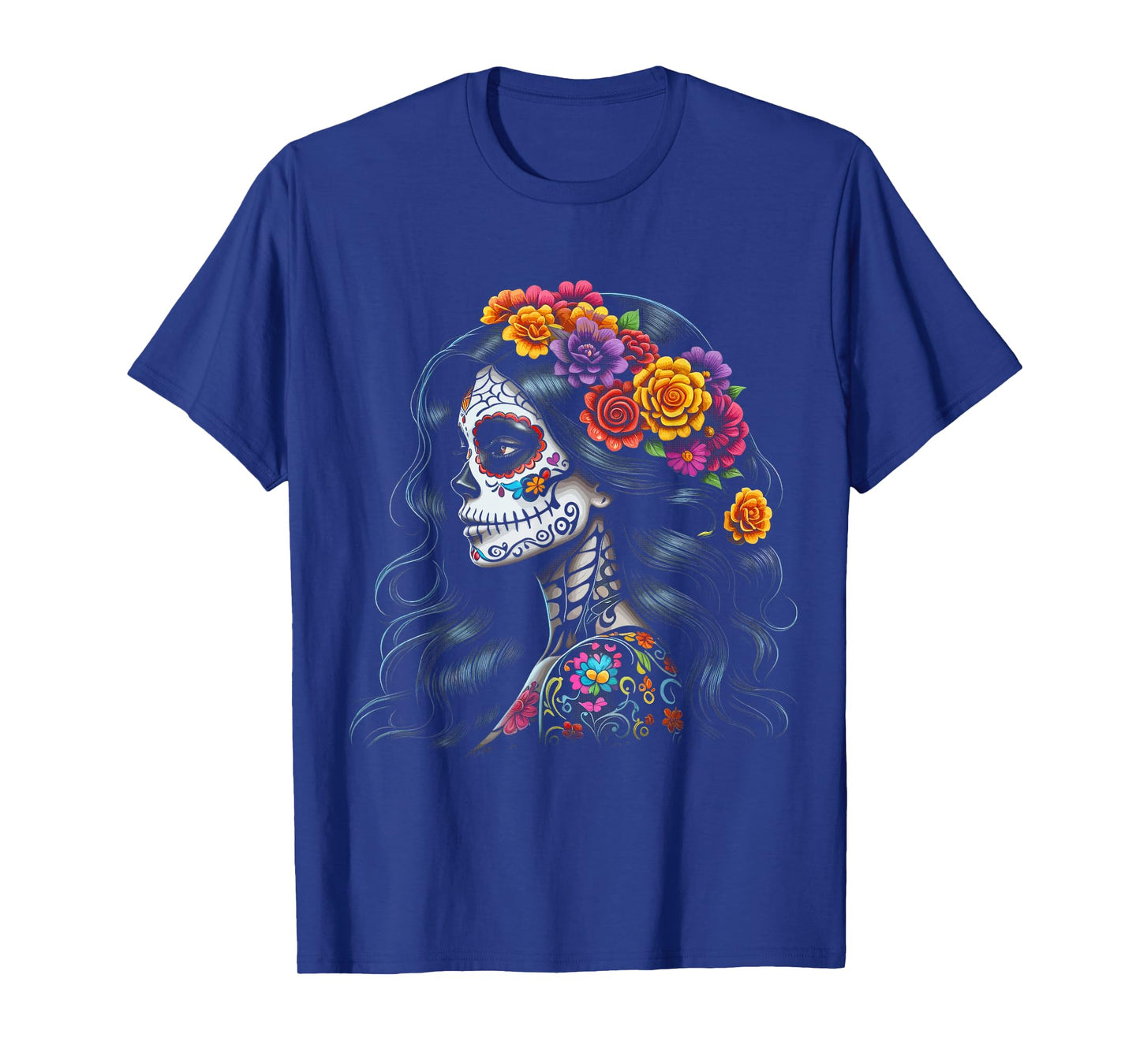 De Los Muertos La Catrina Day of the Dead Sugar Skull Women T-Shirt