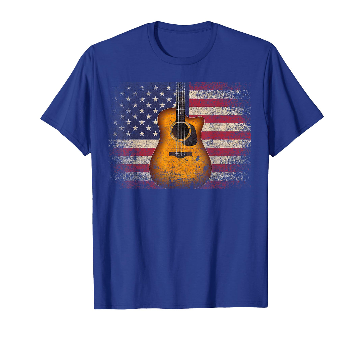 Guitar 4th of July Gift American Flag USA - Country Music Women Kids Men T-Shirt