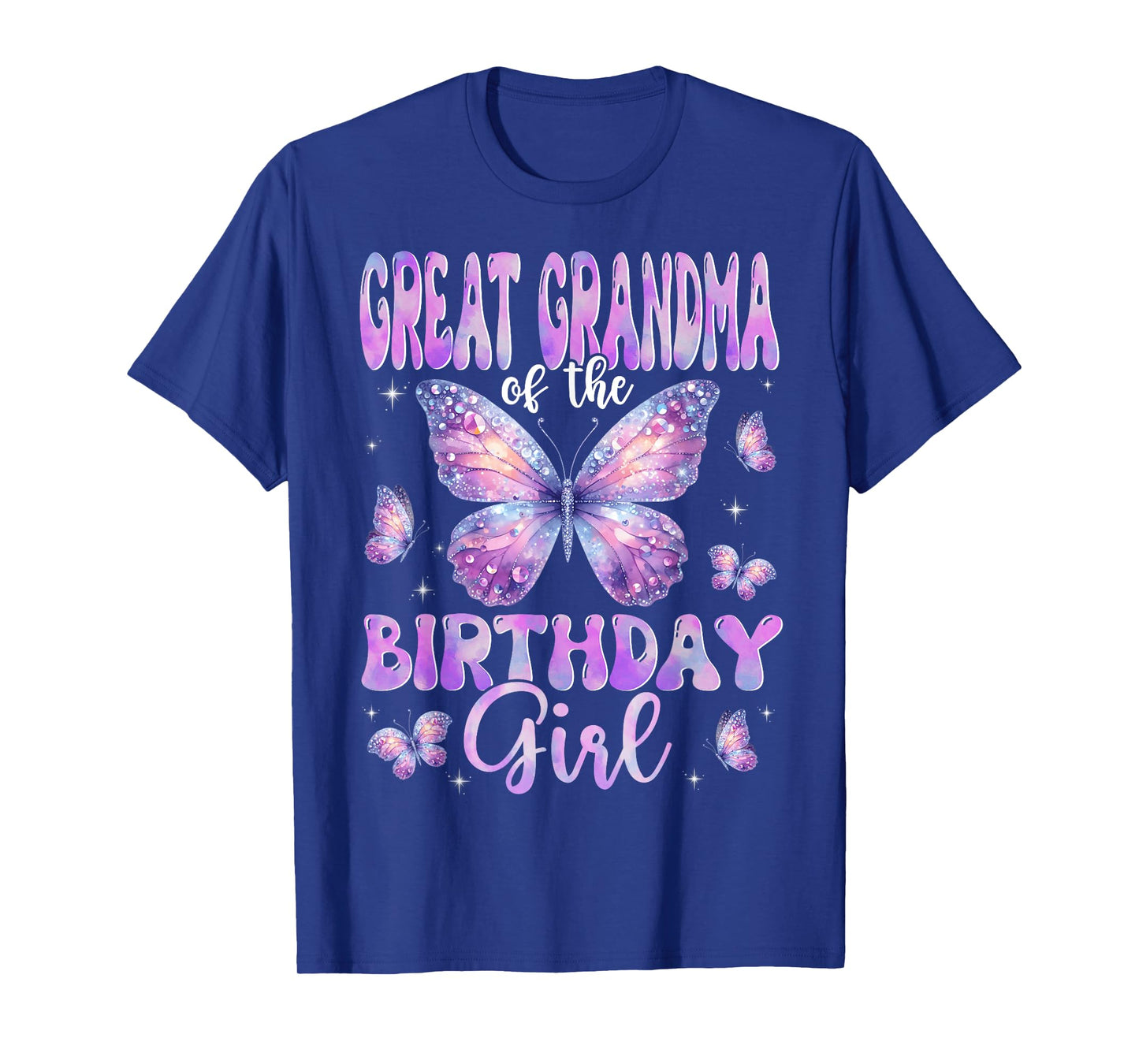 Great Grandma Of The Birthday Girl Butterfly Family Matching T-Shirt
