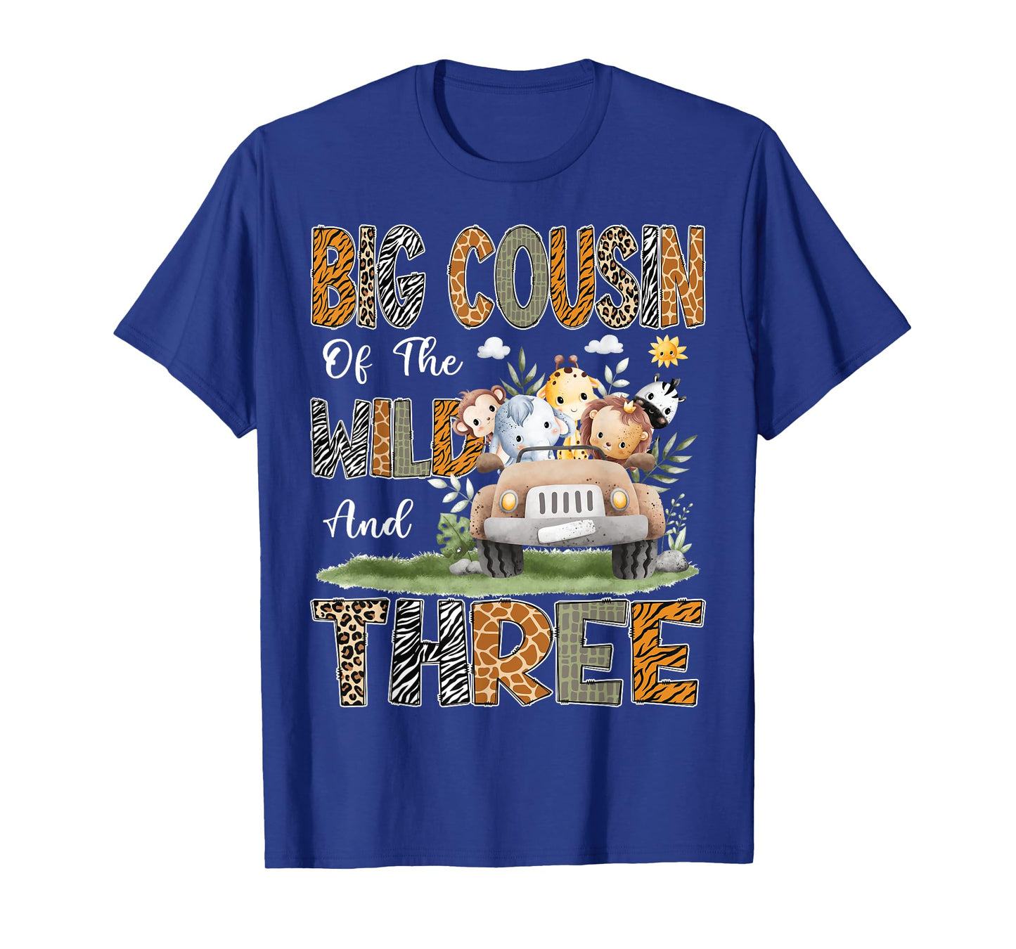 Big Cousin Of The Wild Three 3Rd Birthday Safari Animal T-Shirt