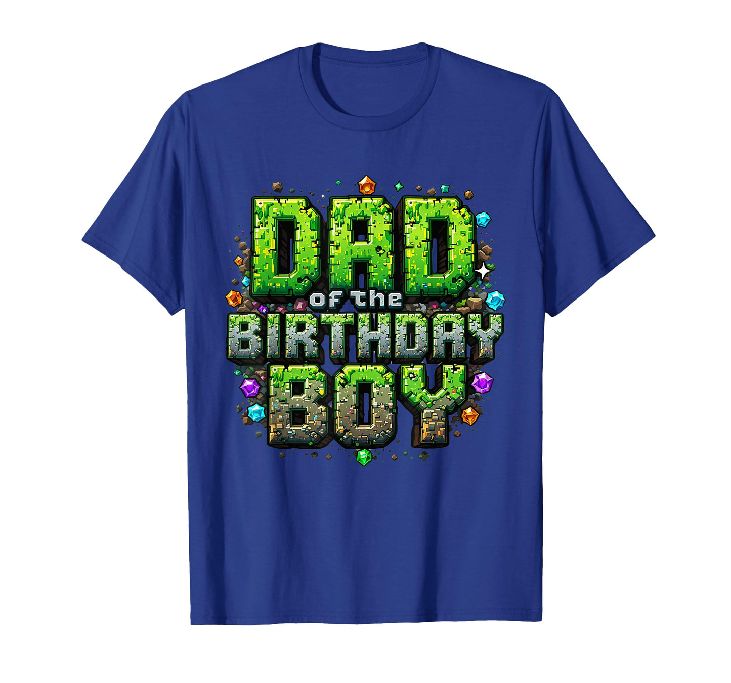 Dad Of The Birthday Boy Game Pixel Number Birthday Party T-Shirt