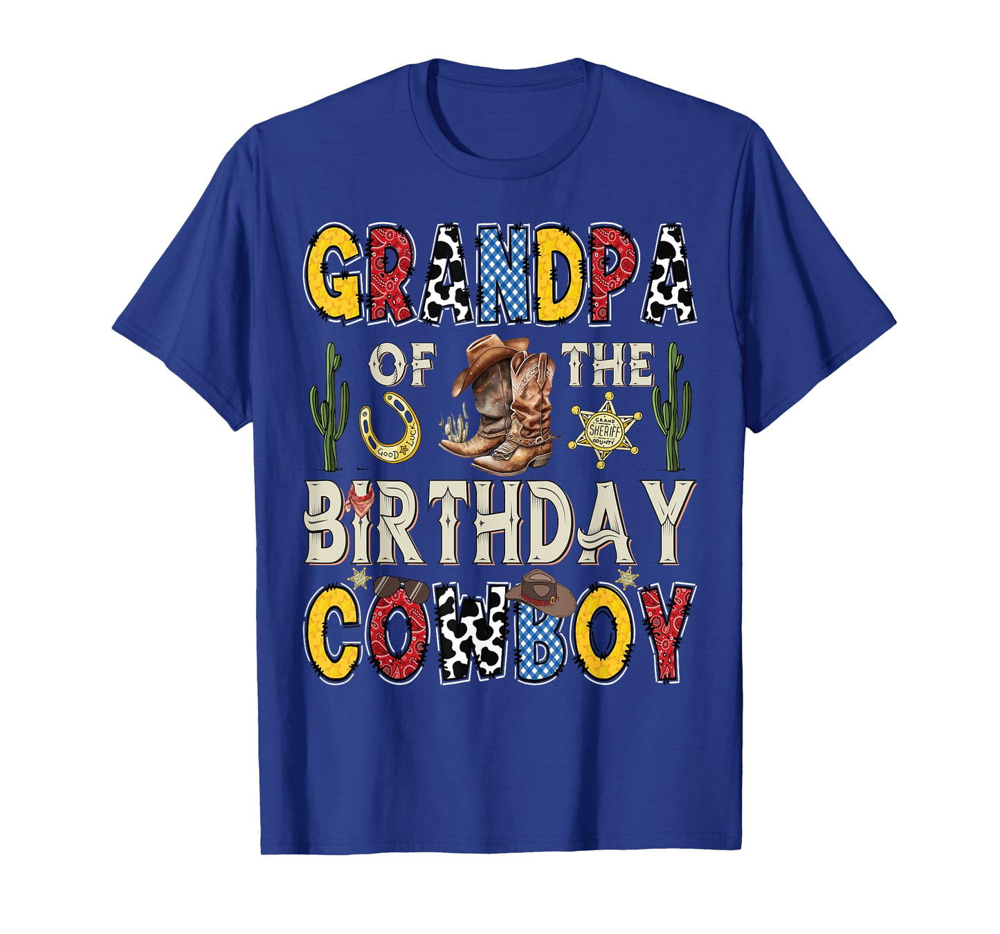 Grandpa Of The Birthday CowBoy Rodeo Grandpa Western T-Shirt