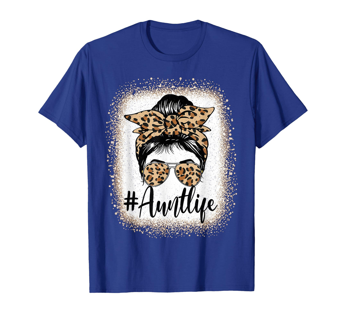 Aunt Life Women Messy Bun Aunt Baby Announcement Mothers Day T-Shirt