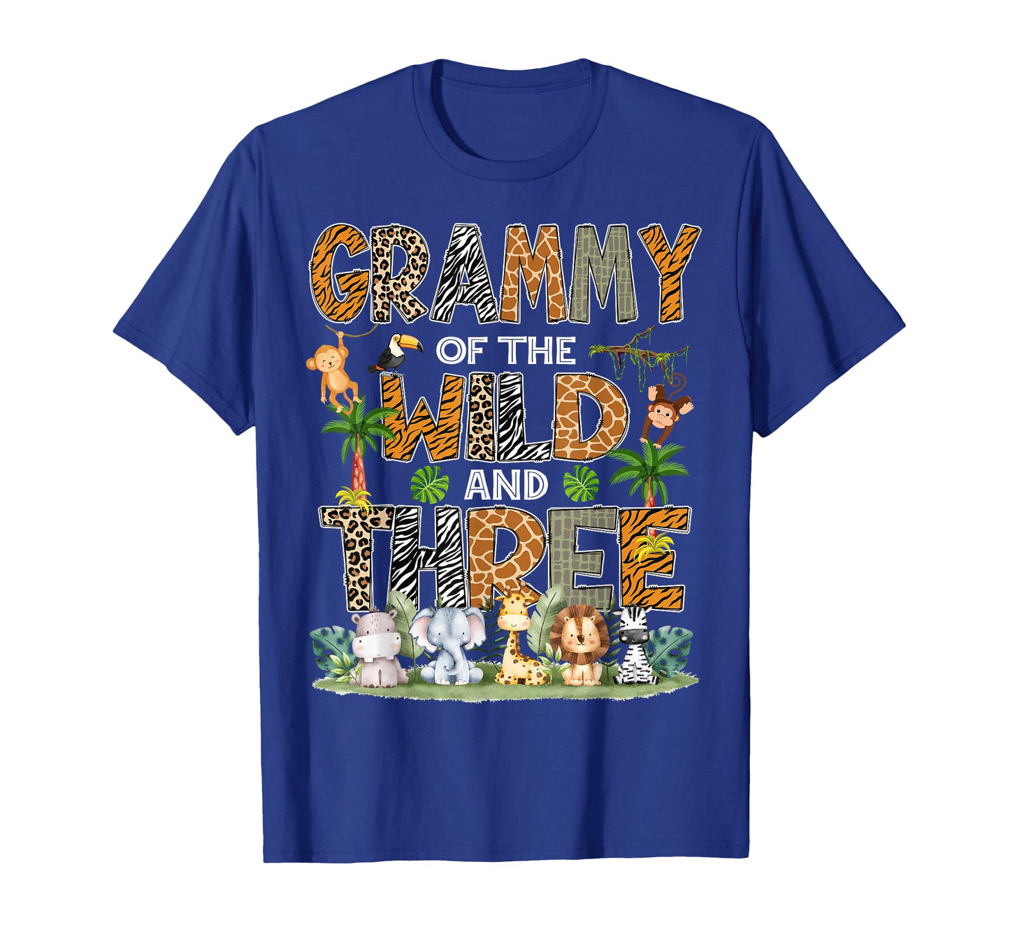 Grammy Of The Wild Three 3Rd Birthday Safari Zoo Jungle T-Shirt