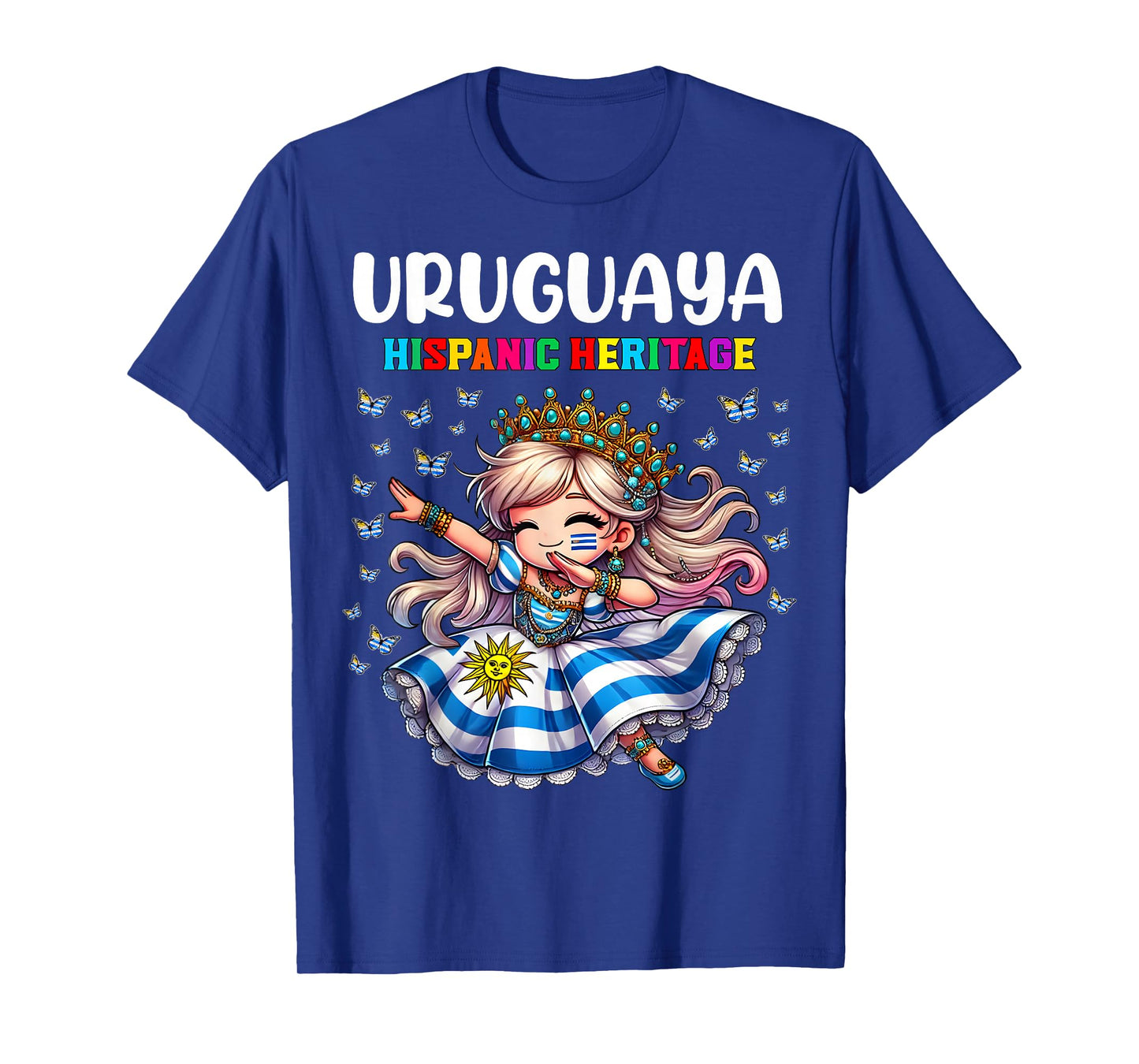 Uruguay Hispanic Heritage Month Celebration girls kids T-Shirt