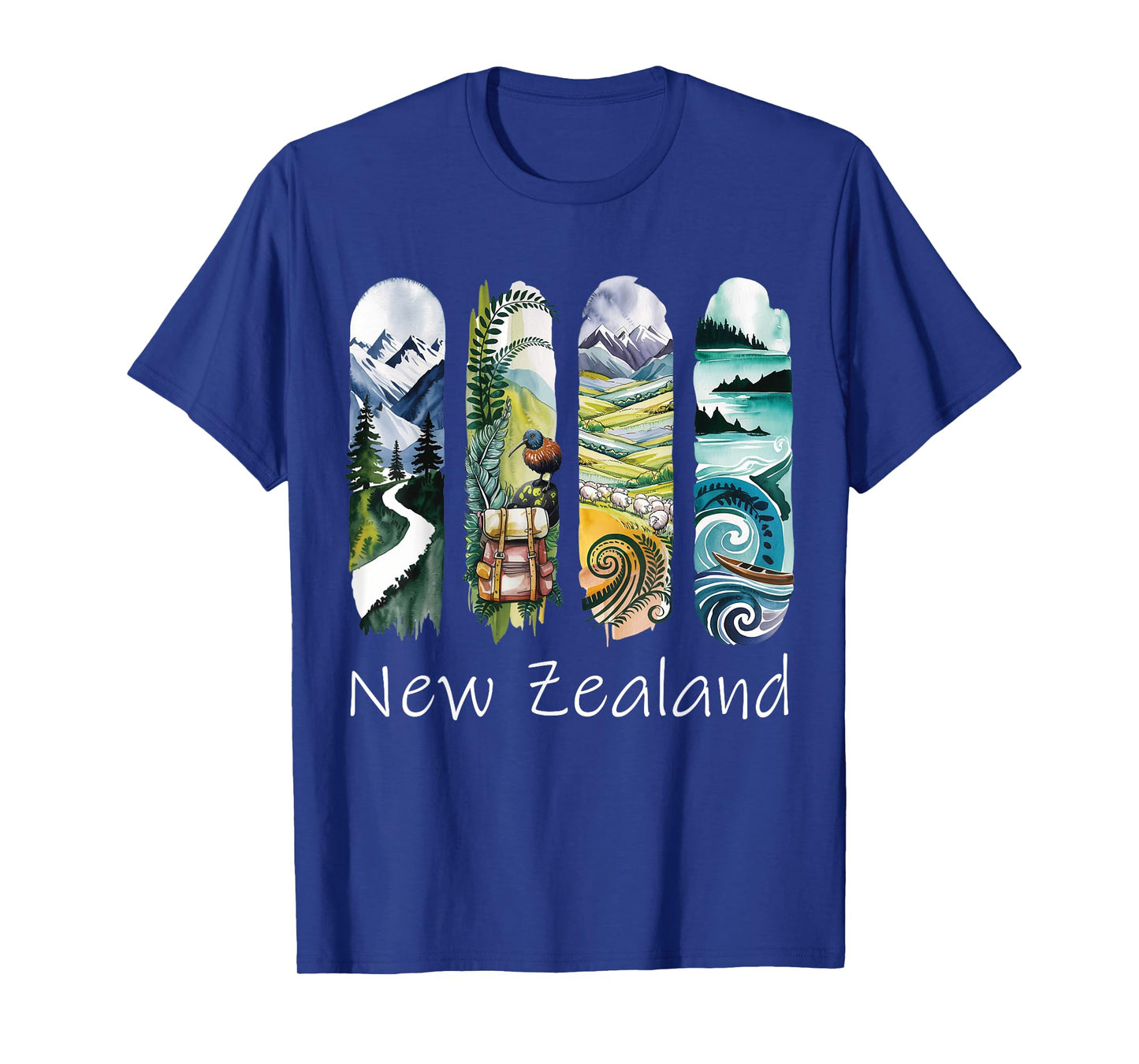 New Zealand Brushstroke Kiwi Vacation Souvenir New Zealand T-Shirt