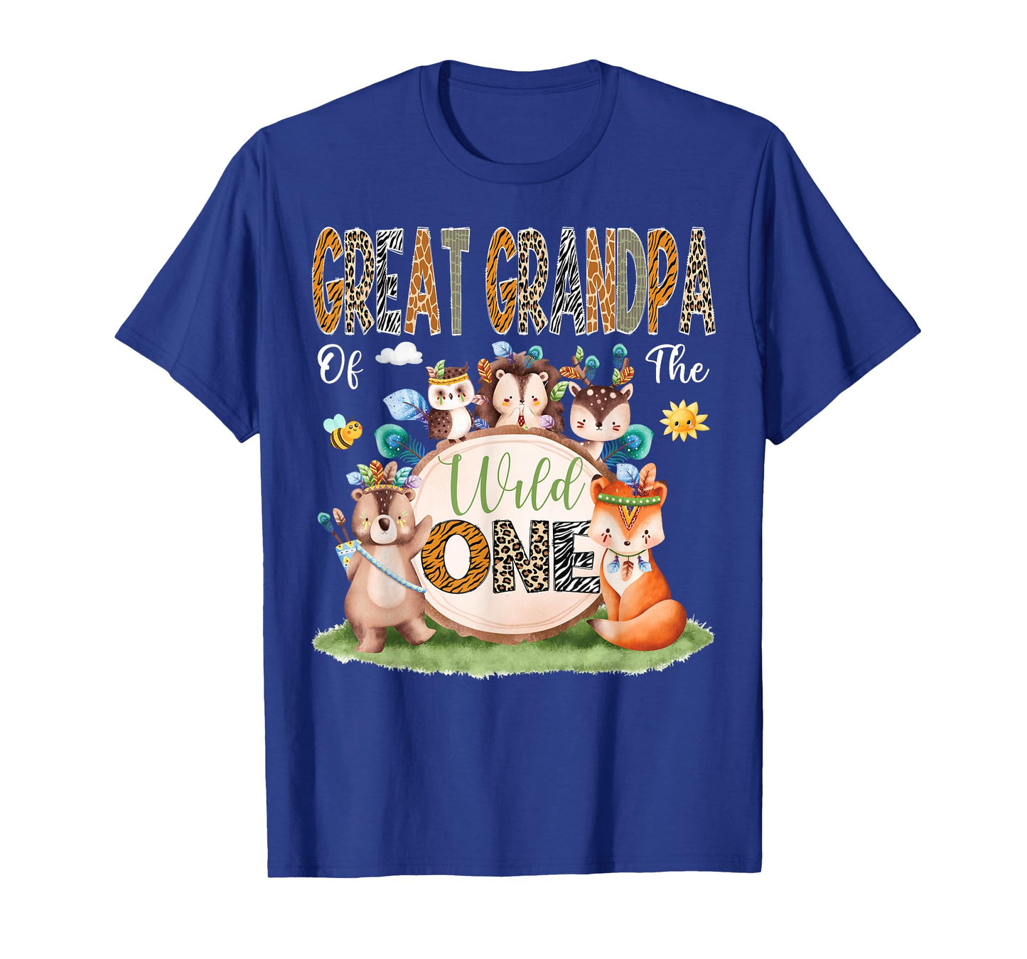 Great Grandpa Of The Wild One 1St Birthday Woodland Safari T-Shirt