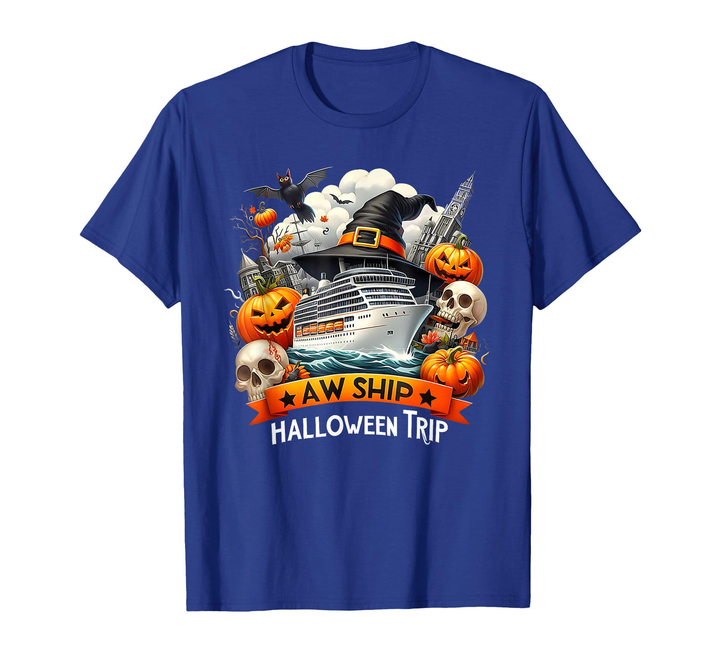 Aw Ship Halloween Trip Family Cruising Crew Cruise Squad T-Shirt