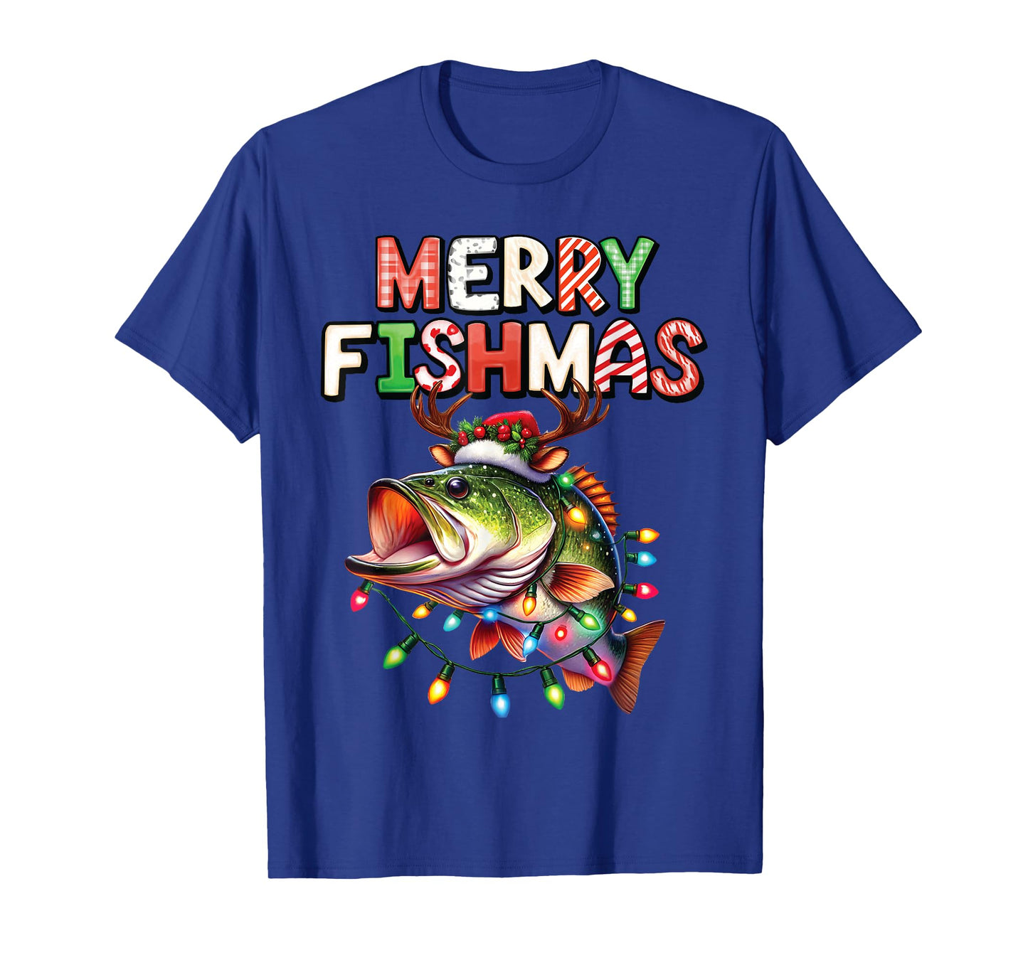 Merry Fishmas Santa Fishing Lovers Funny Fisherman Christmas T-Shirt