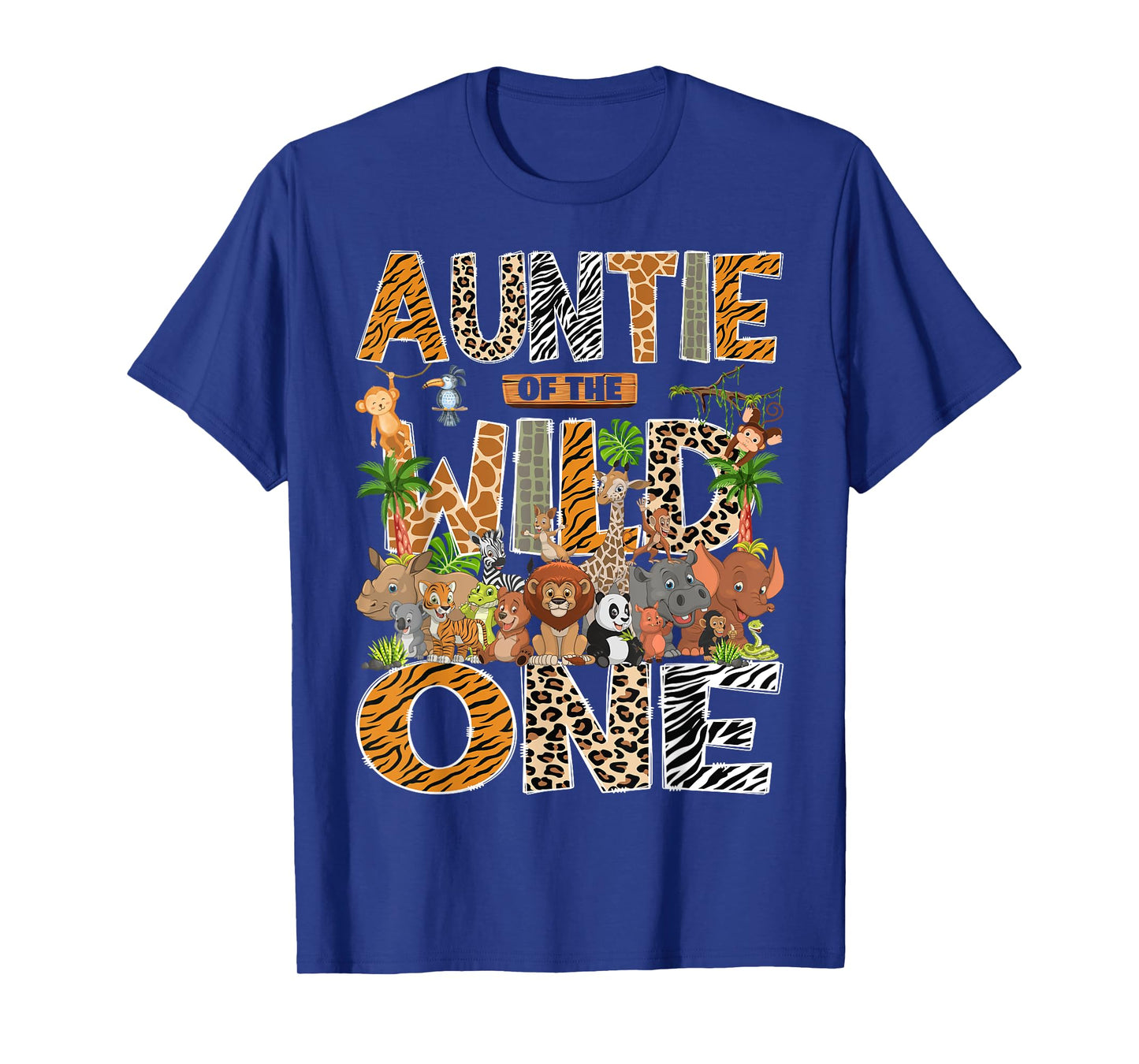 Auntie Of The Wild One Safari Zoo Animal 1St Birthday T-Shirt