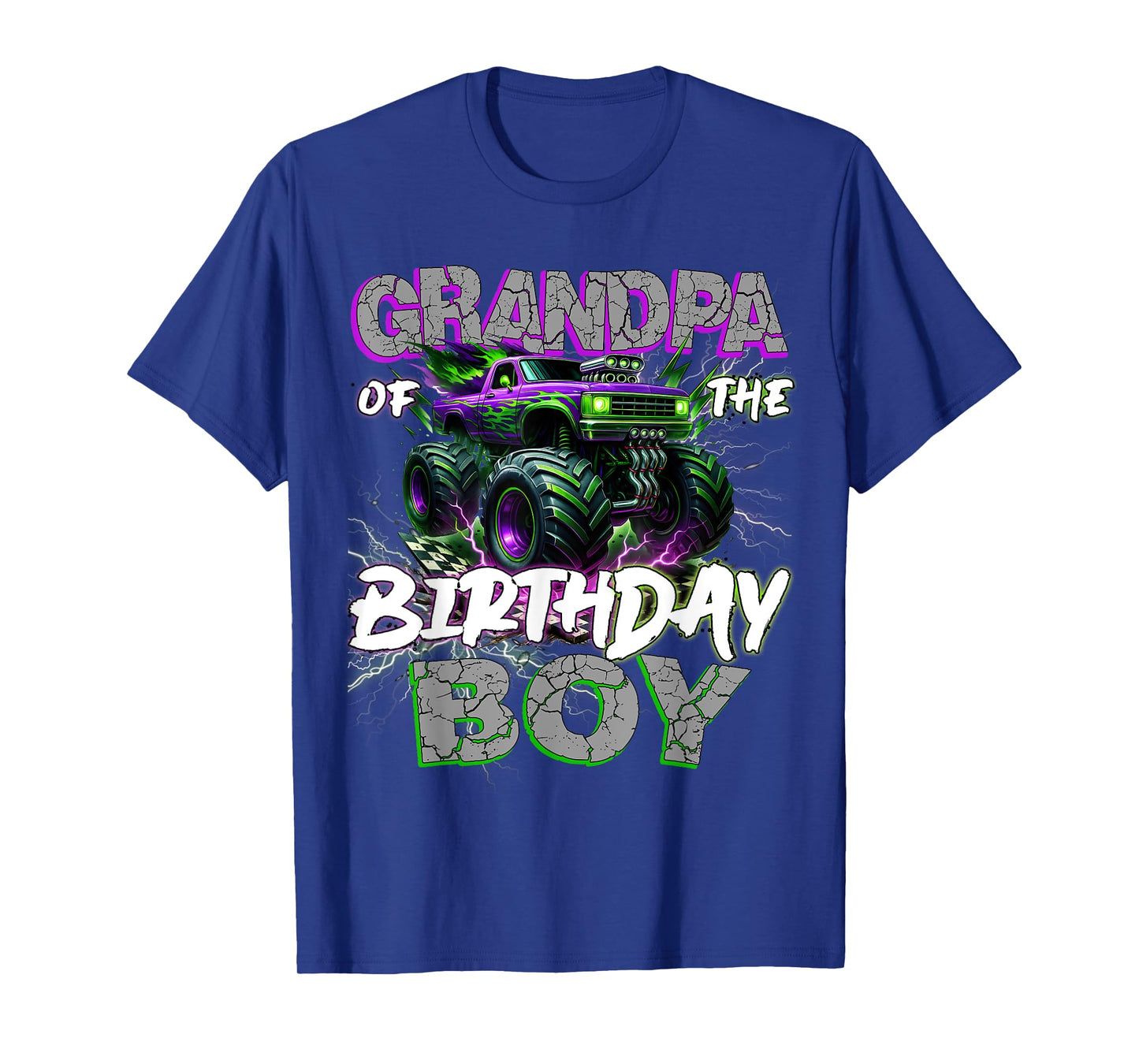 Grandpa Of The Birthday Monster Truck Family Matching Party T-Shirt