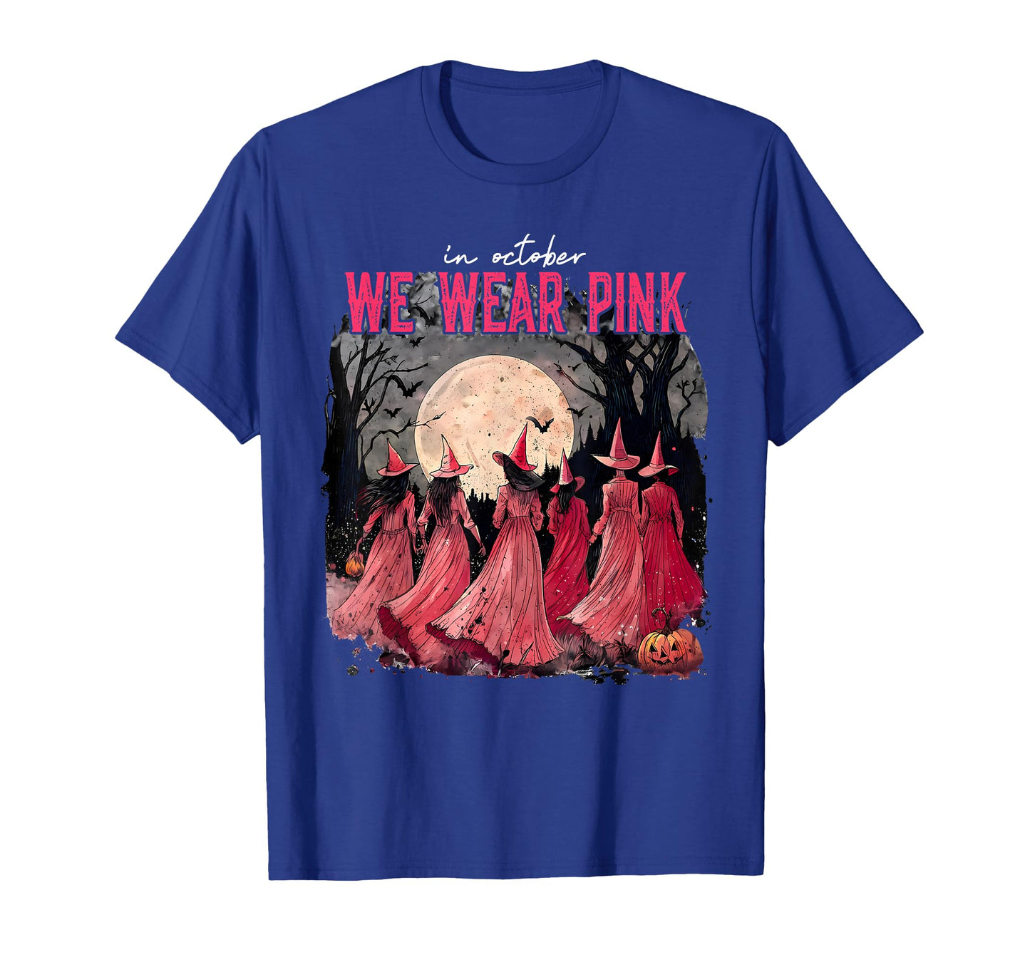 Breast Cancer Women Halloween in October We Wear Pink T-Shirt