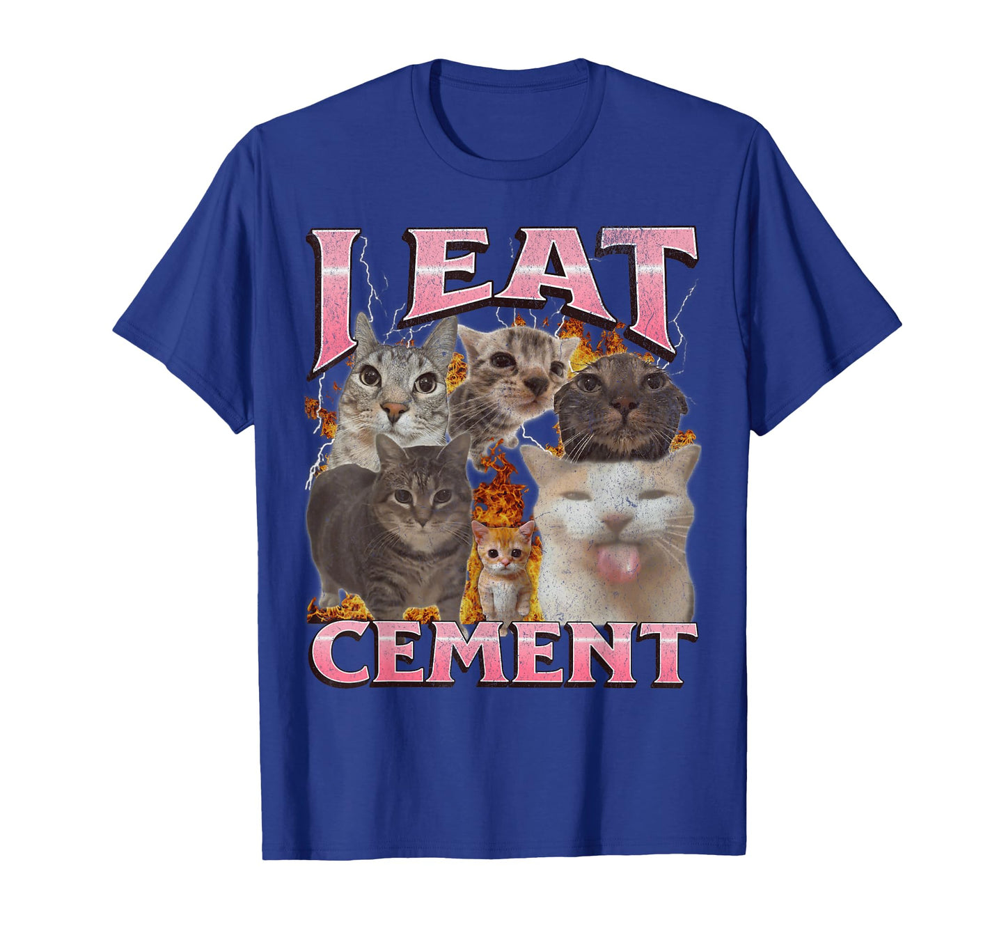 I Eat Cement Funny Cat Meme Bootleg Graphic T-Shirt