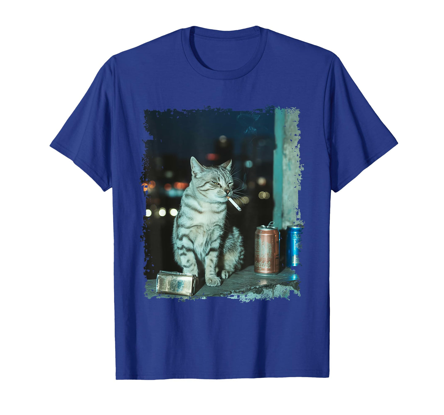 Cigarette Kitten Funny Smoking Cat Meme Stupid Brainrot T-Shirt