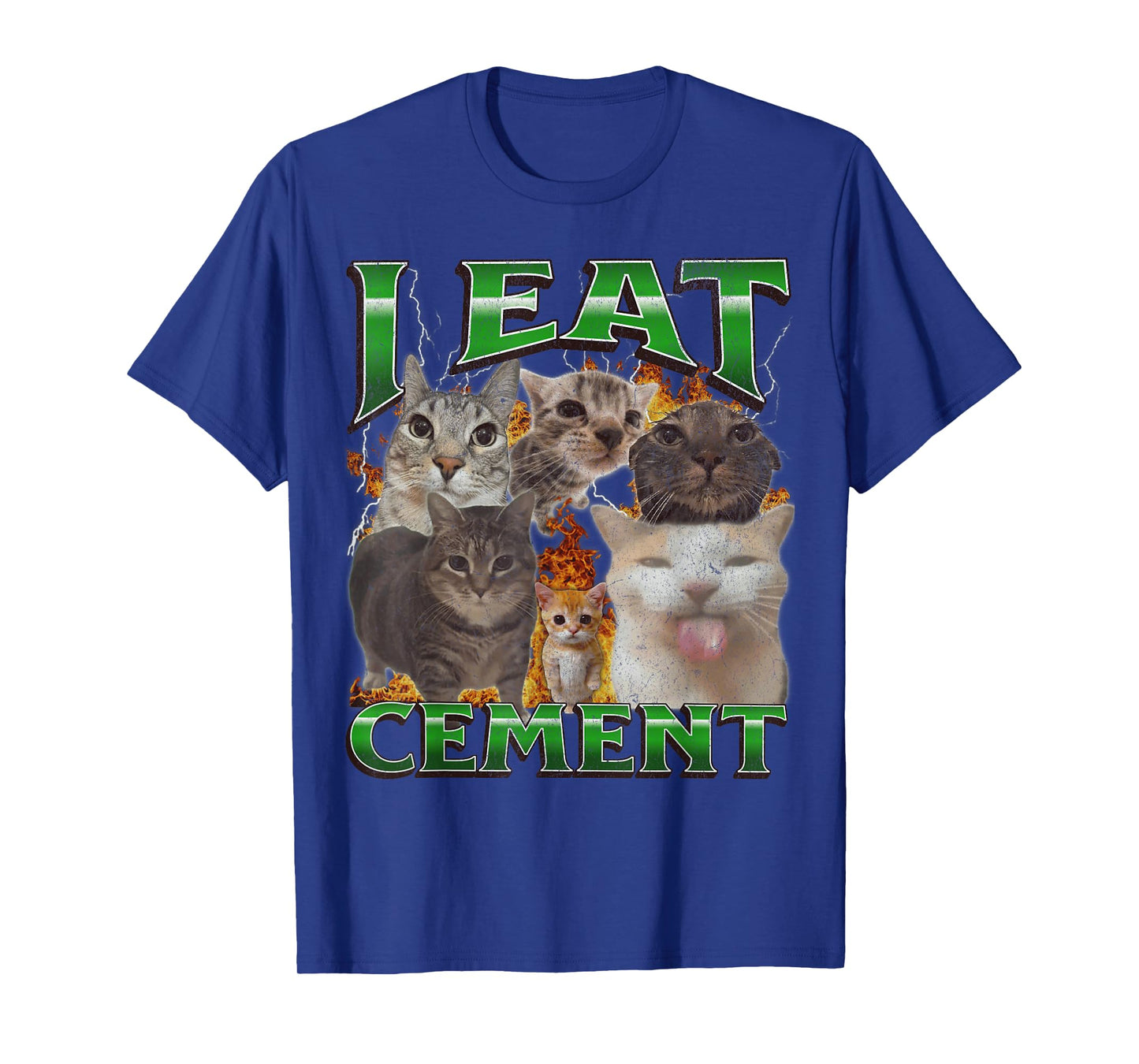 I Eat Cement Funny Cat Meme Bootleg Graphic T-Shirt