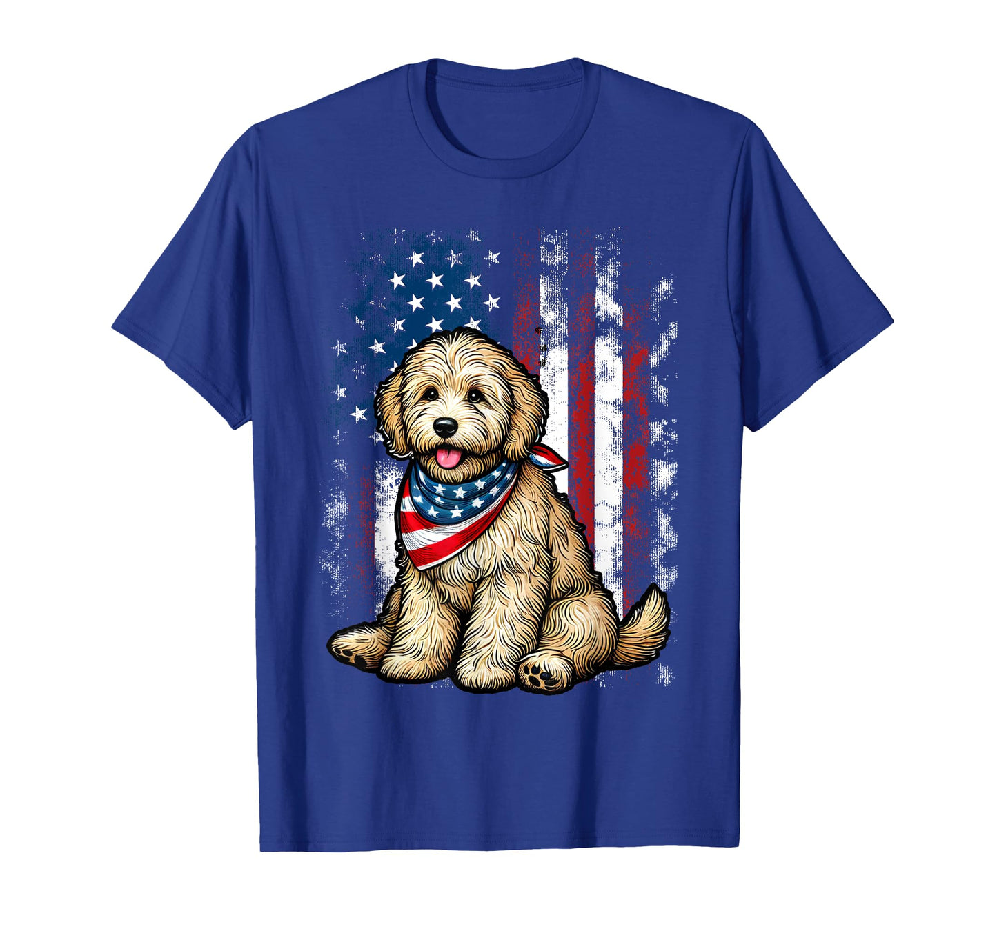Goldendoodle 4th of July Patriotic Golden Doodle Dog T-Shirt