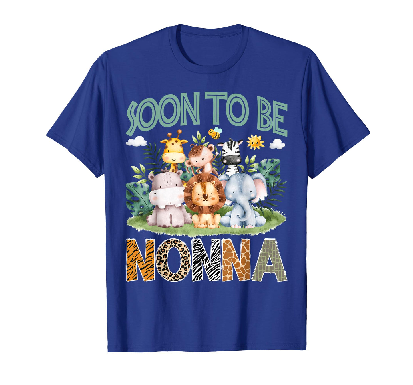 Soon To Be Nonna Animal Safari Jungle Gender Reveal T-Shirt
