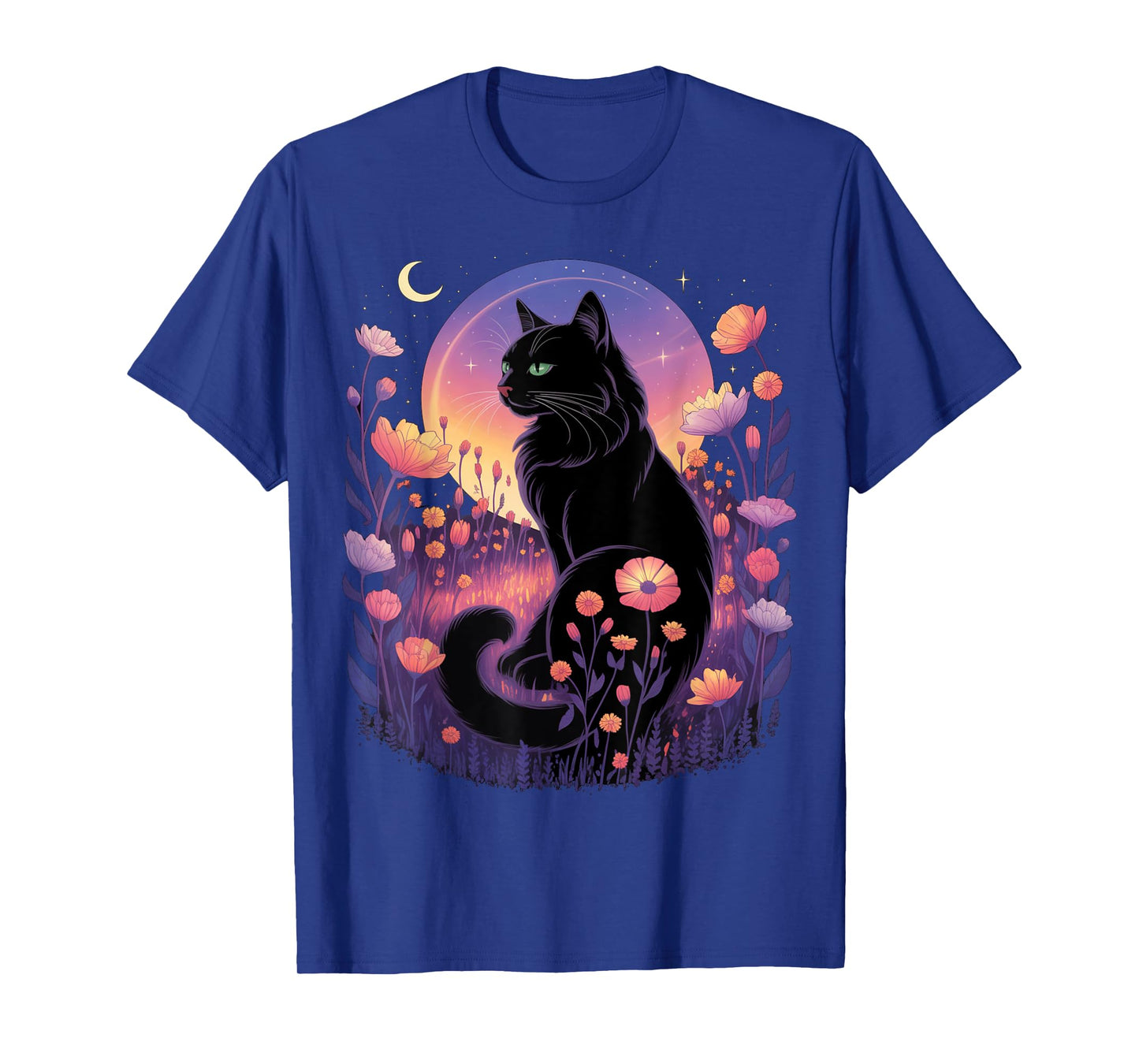 Halloween Black Cat Costume Mystical Cat Lover Womens Girls T-Shirt
