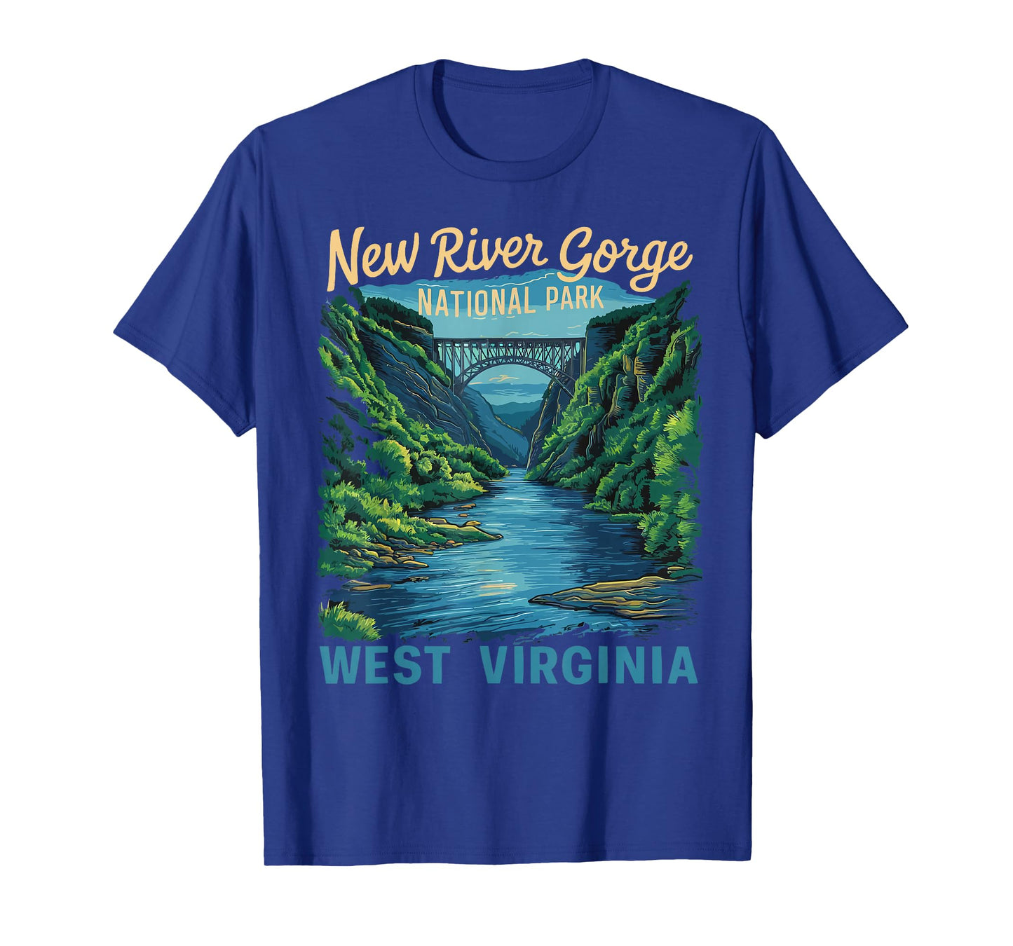 New River Gorge National Park Bridge Rafting Hiking Vintage T-Shirt