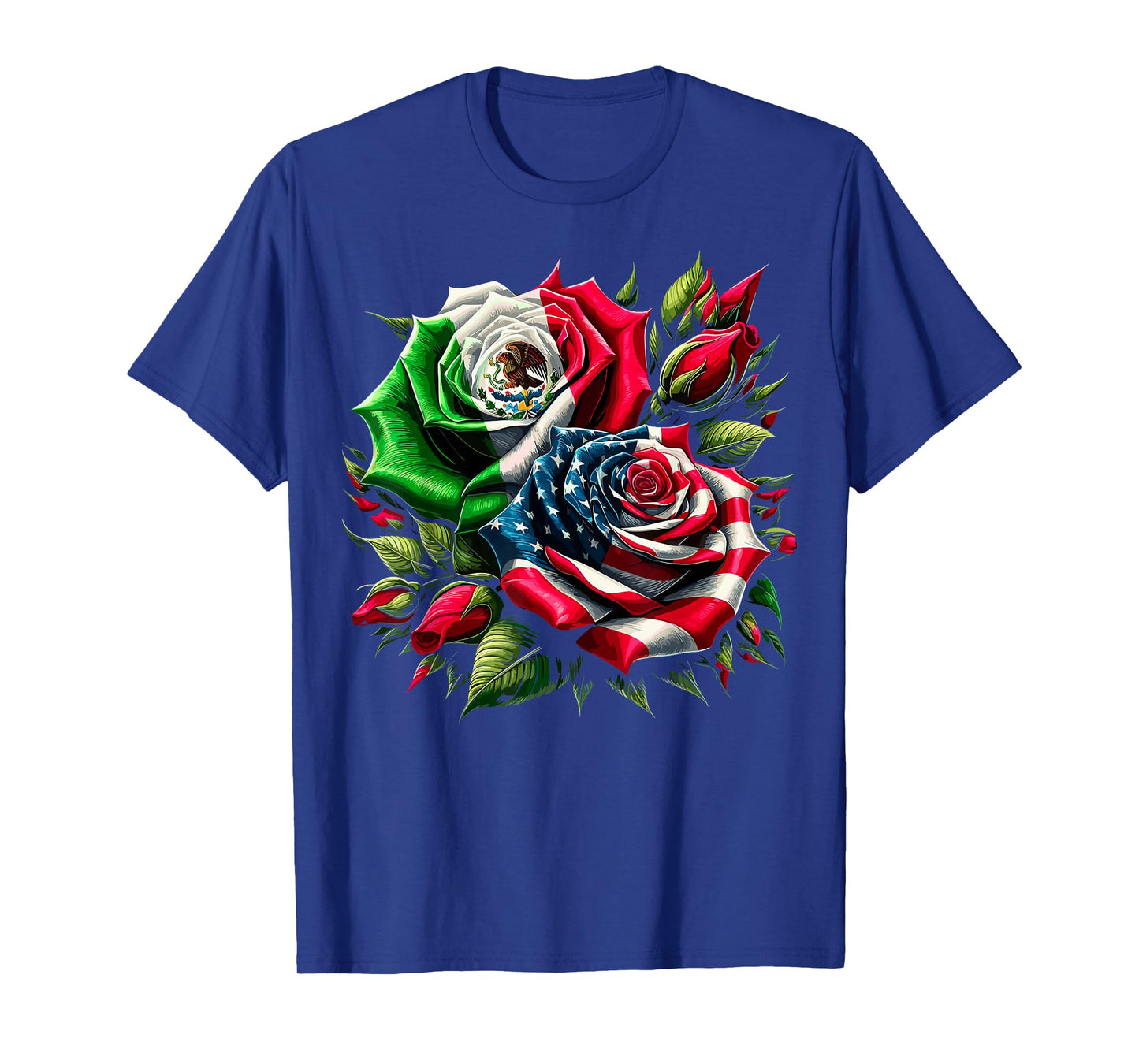 Mexican American Flag Rose T-Shirt