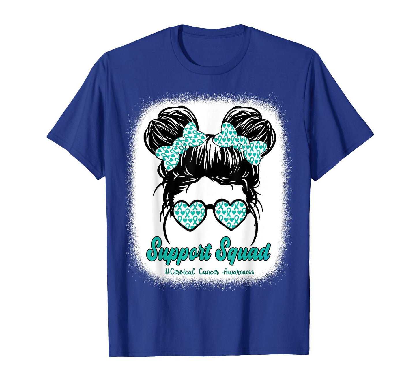 Support Squad Cervical Cancer Awareness Teal & White Ribbon T-Shirt