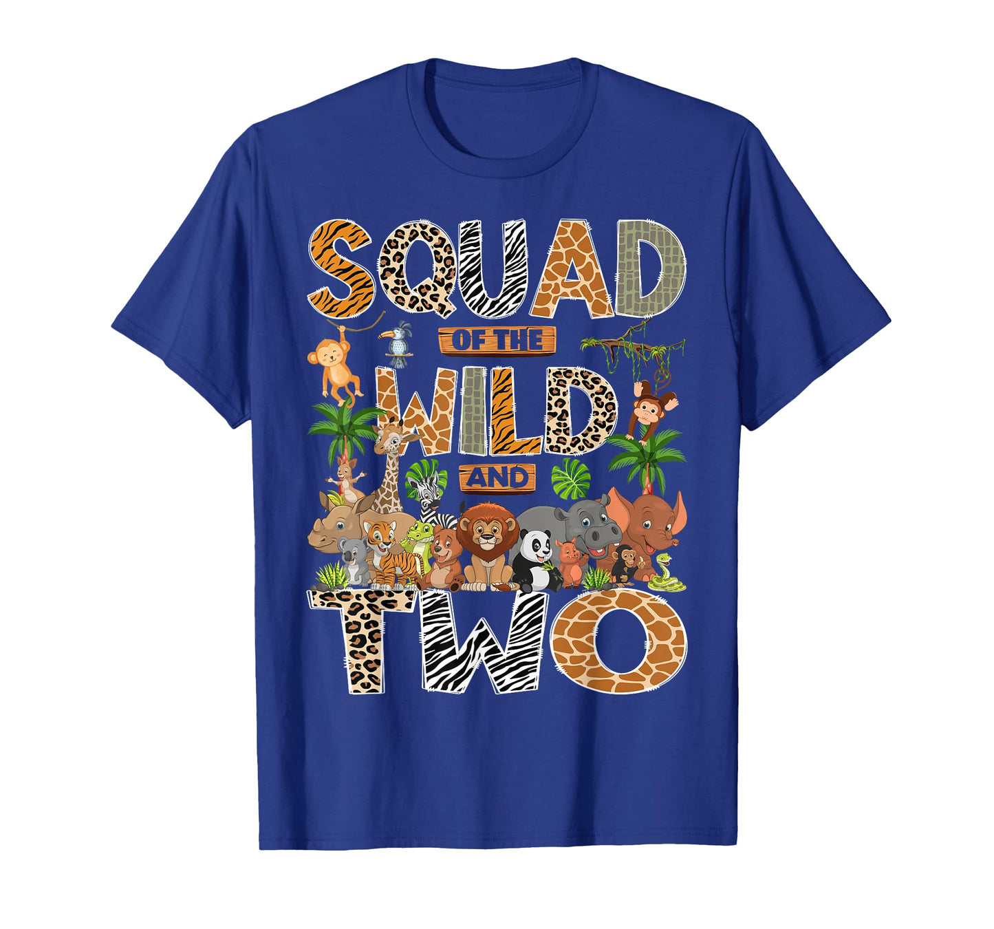 Squad Of The Wild & Two 2Nd Birthday Boy Safari Jungle T-Shirt