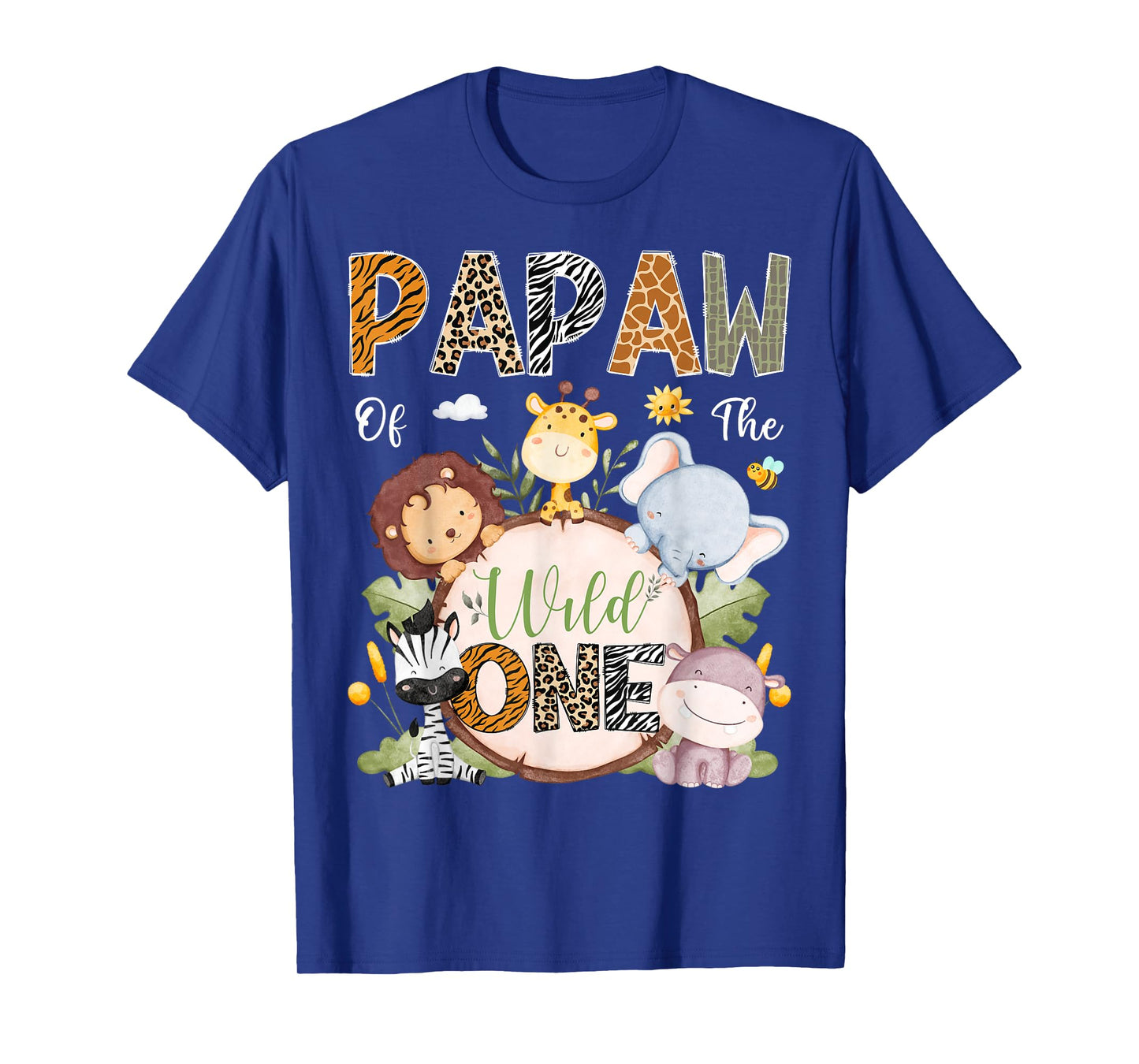 Papaw Of The Wild One 1St Birthday Safari Jungle Animals T-Shirt