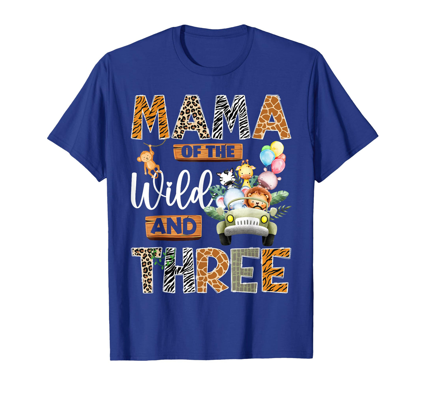 Mama of The Wild and Three 3Rd Birthday Boy Safari Truck T-Shirt