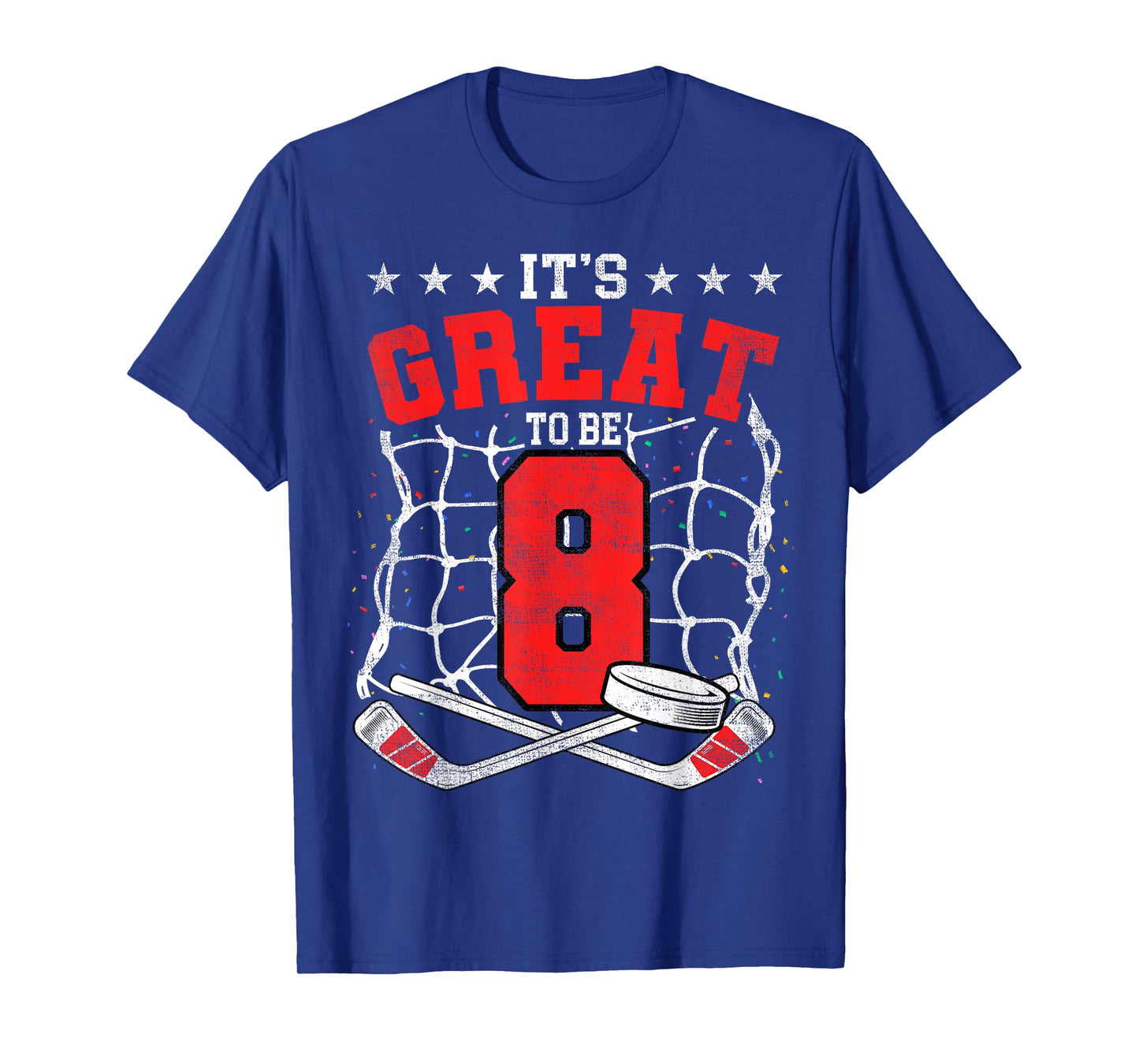8th Birthday Hockey Lovers It's Great To Be 8 Years Old T-Shirt